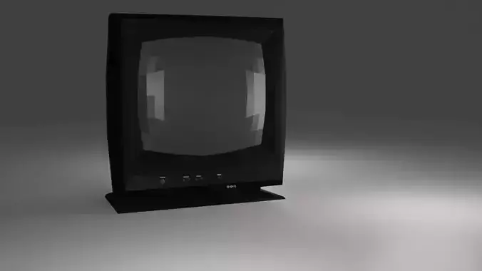 Old 2000s CRT TV - Low - Poly