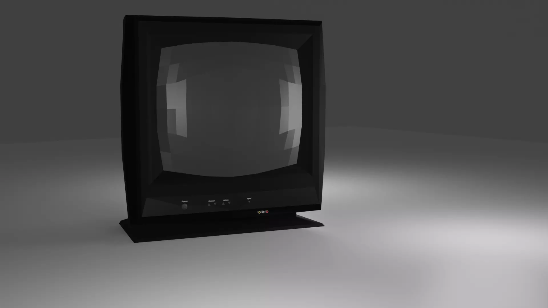Old 2000s CRT TV - Low - Poly Low-poly 3D model_0