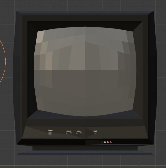 Old 2000s CRT TV - Low - Poly Low-poly 3D model_6
