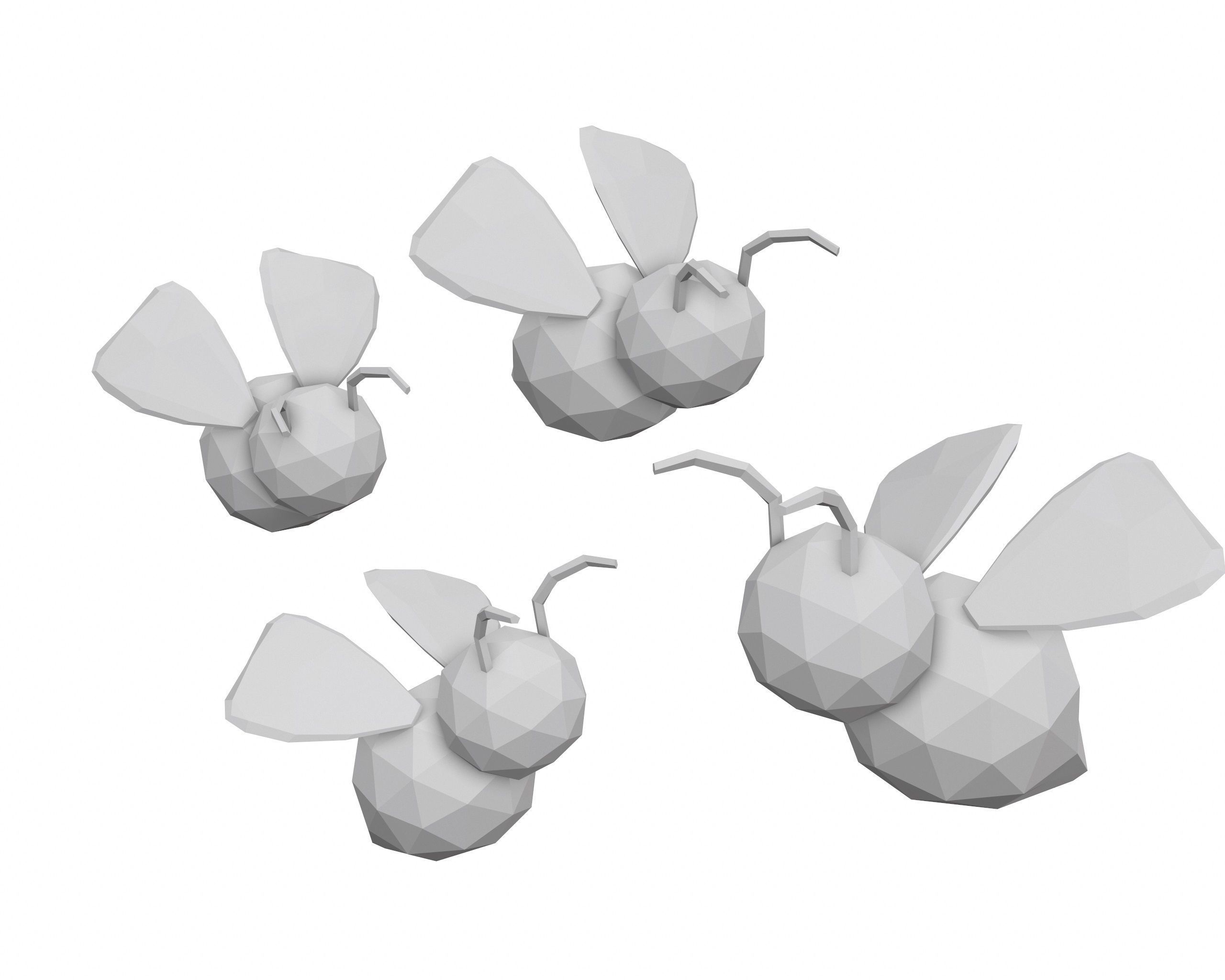 Cartoon Bees -LOW POLY Low-poly 3D model_8