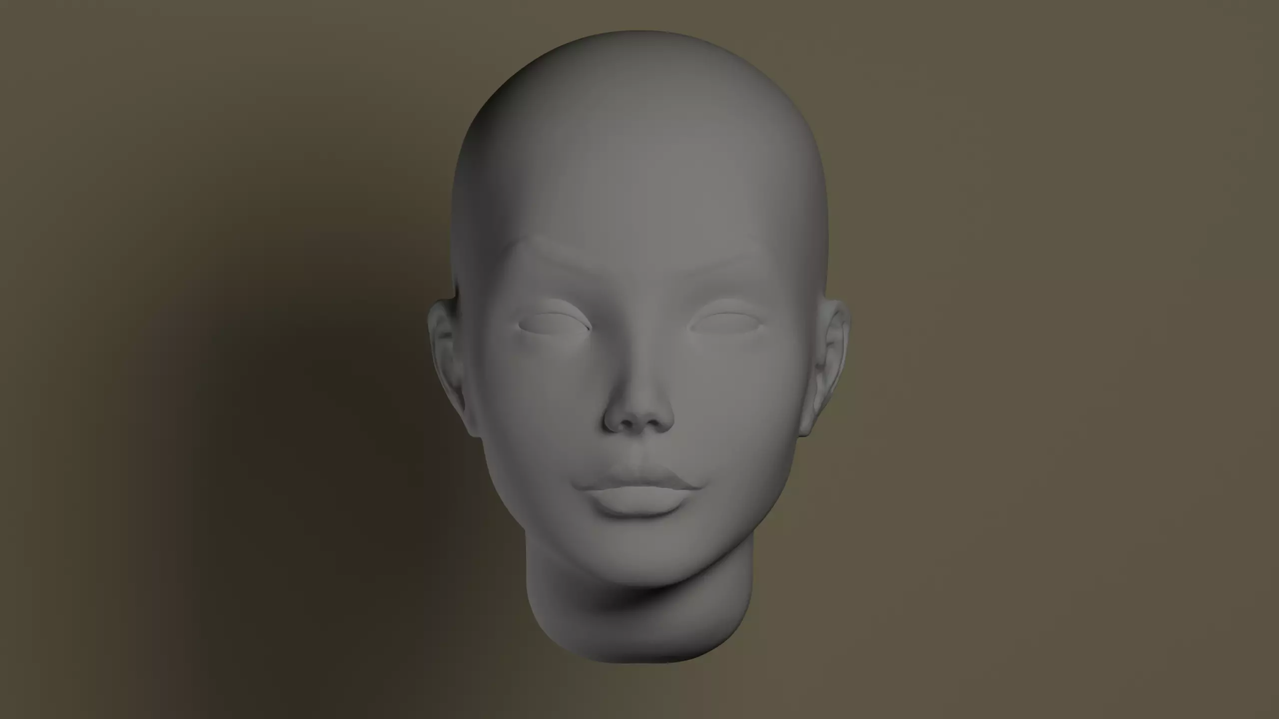Female head Free 3D model_0