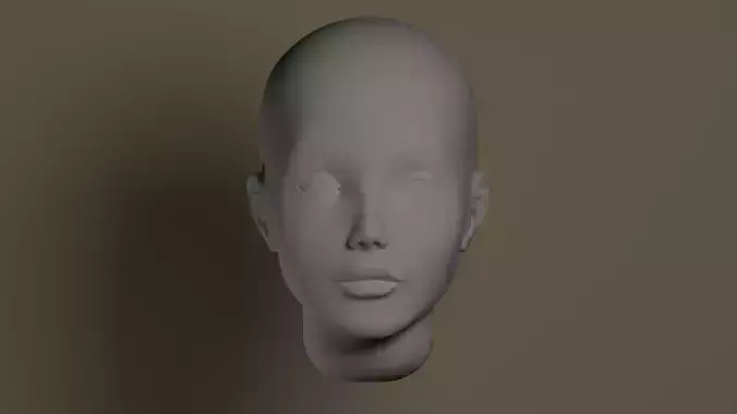 Female head Free 3D model