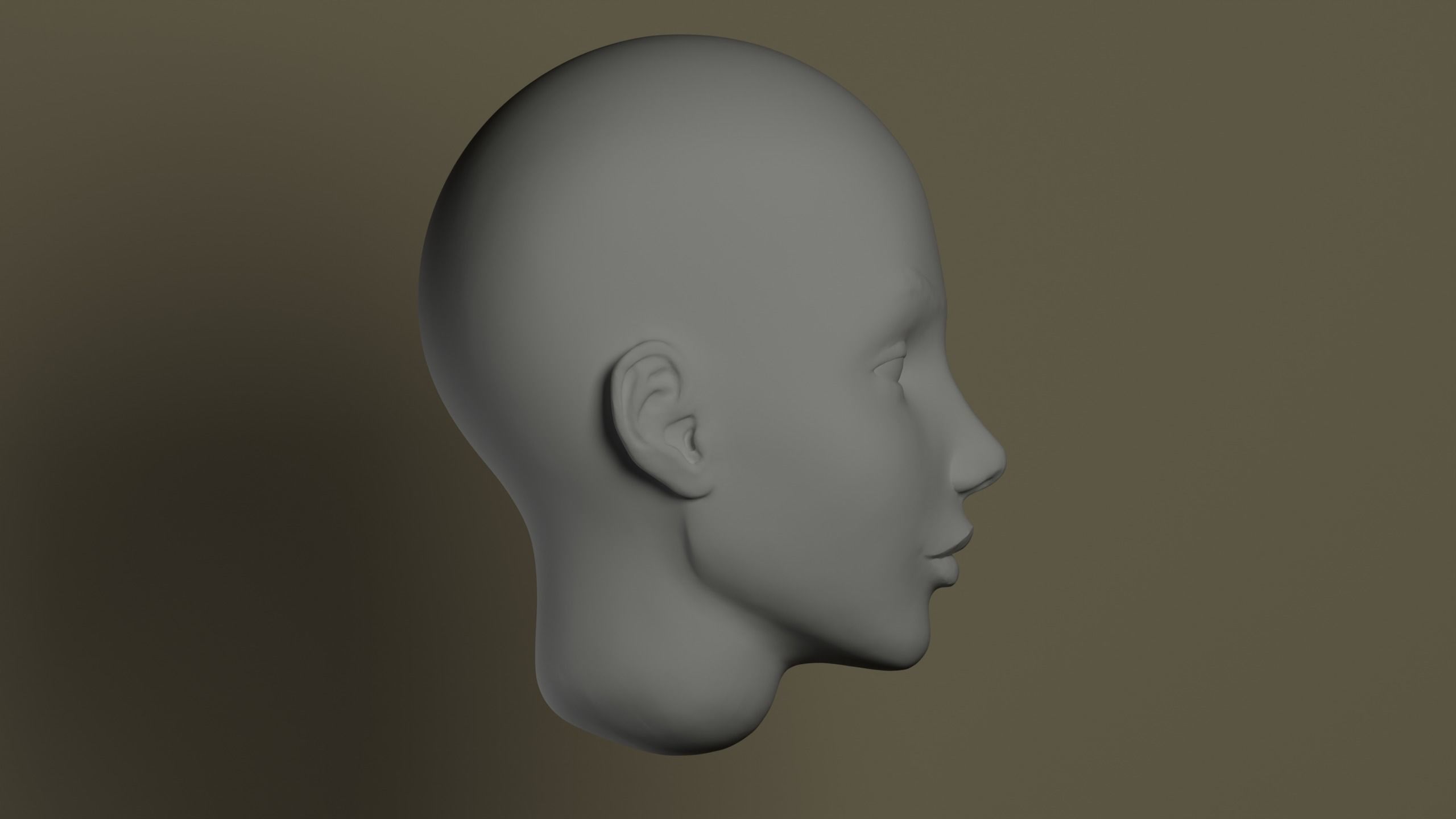 Female head Free 3D model_1