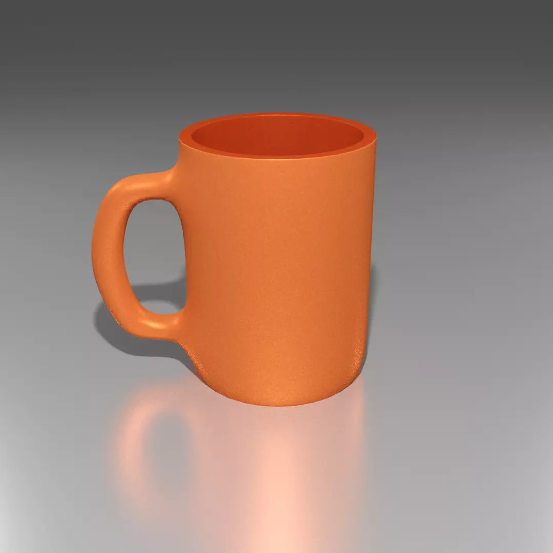 Mug - Orange Low-poly 3D model_0