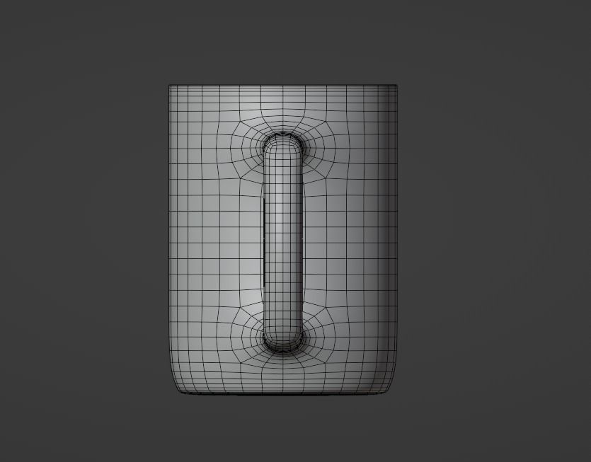 Mug - Orange Low-poly 3D model_6