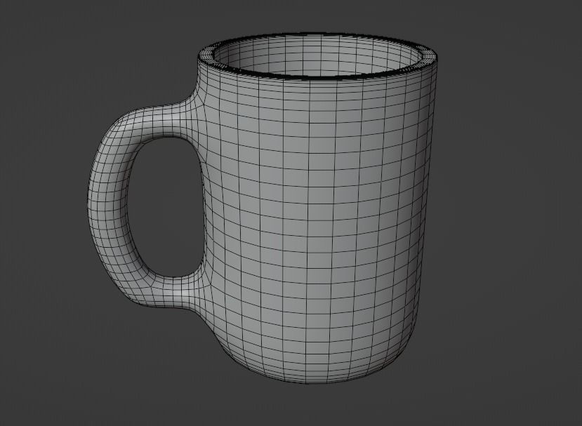 Mug - Orange Low-poly 3D model_2