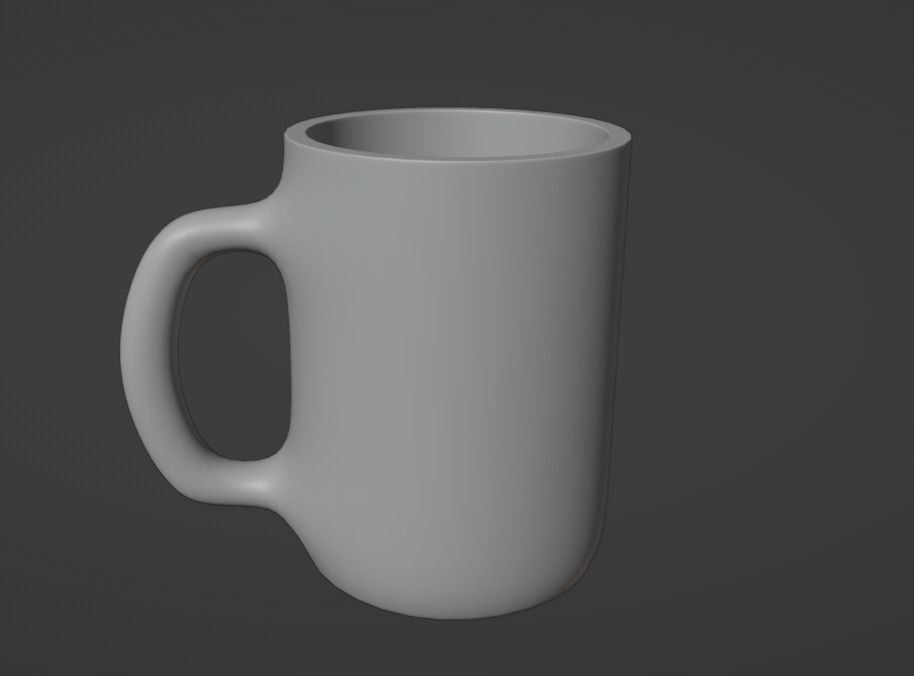 Mug - Orange Low-poly 3D model_1