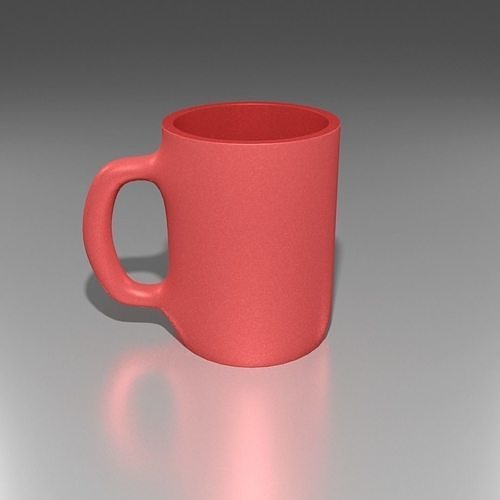 Mug - Red Low-poly 3D model