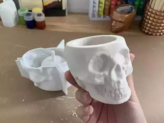 Skull Plant pot mold - 3D printed mold 3D print model