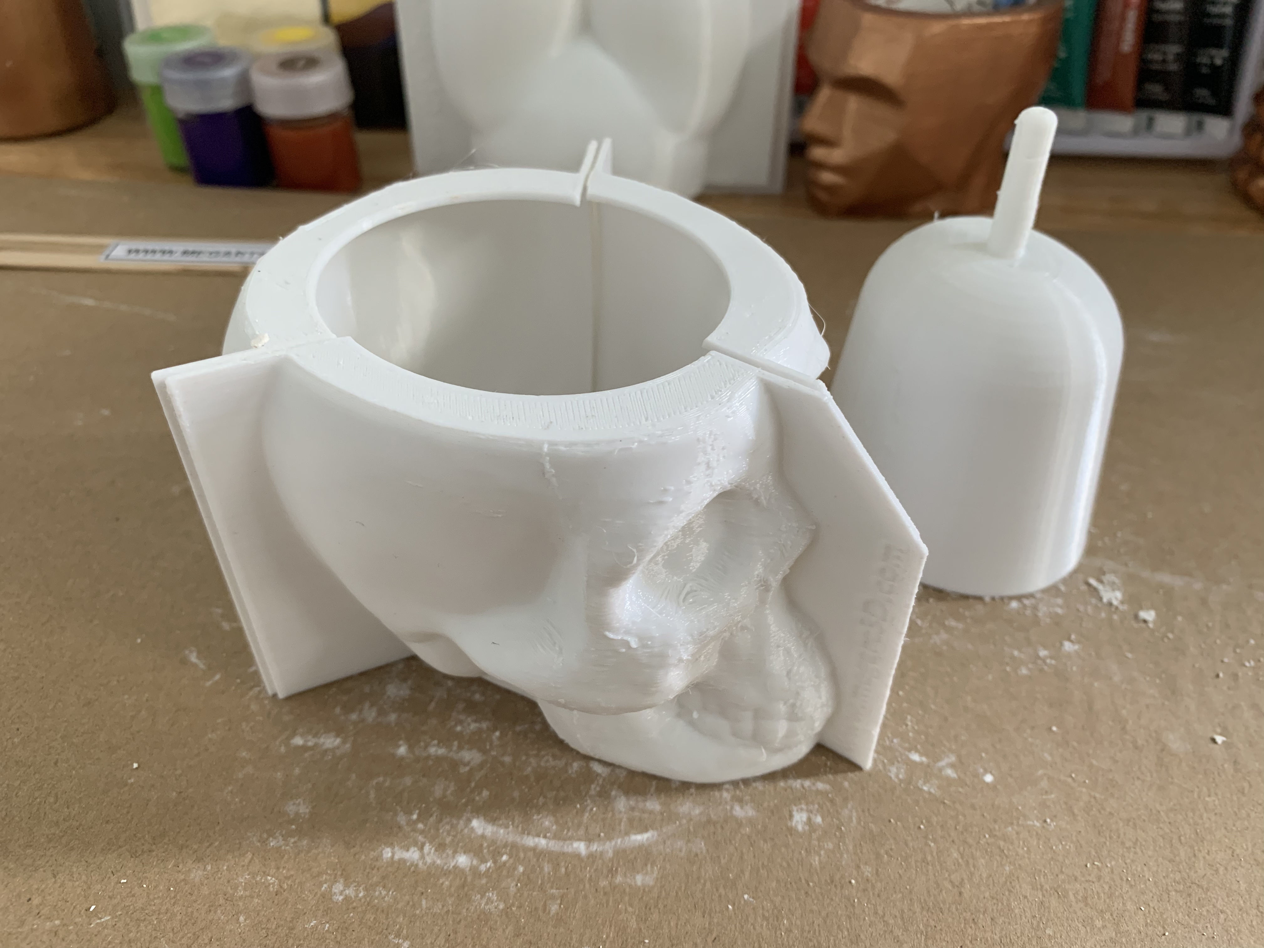 Skull Plant pot mold - 3D printed mold 3D print model_2