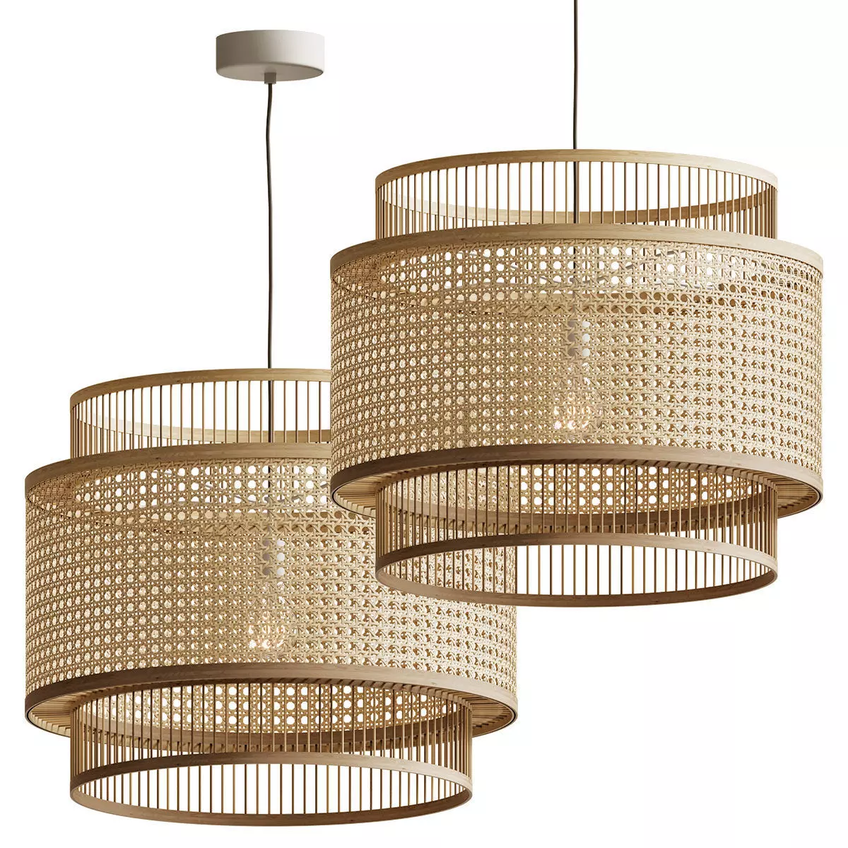 Yen Extra Large Pendant Lamp Shade Natural Bamboo 3D model_0