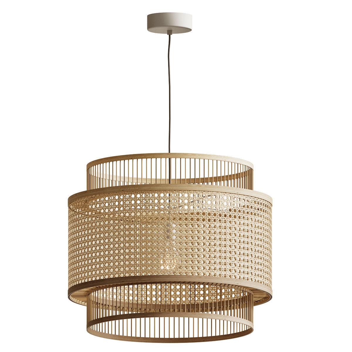 Yen Extra Large Pendant Lamp Shade Natural Bamboo 3D model_1