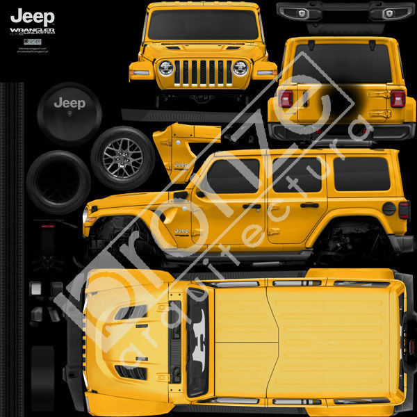 Jeep Wrangler 4xe 2021 Low-poly 3D model_22