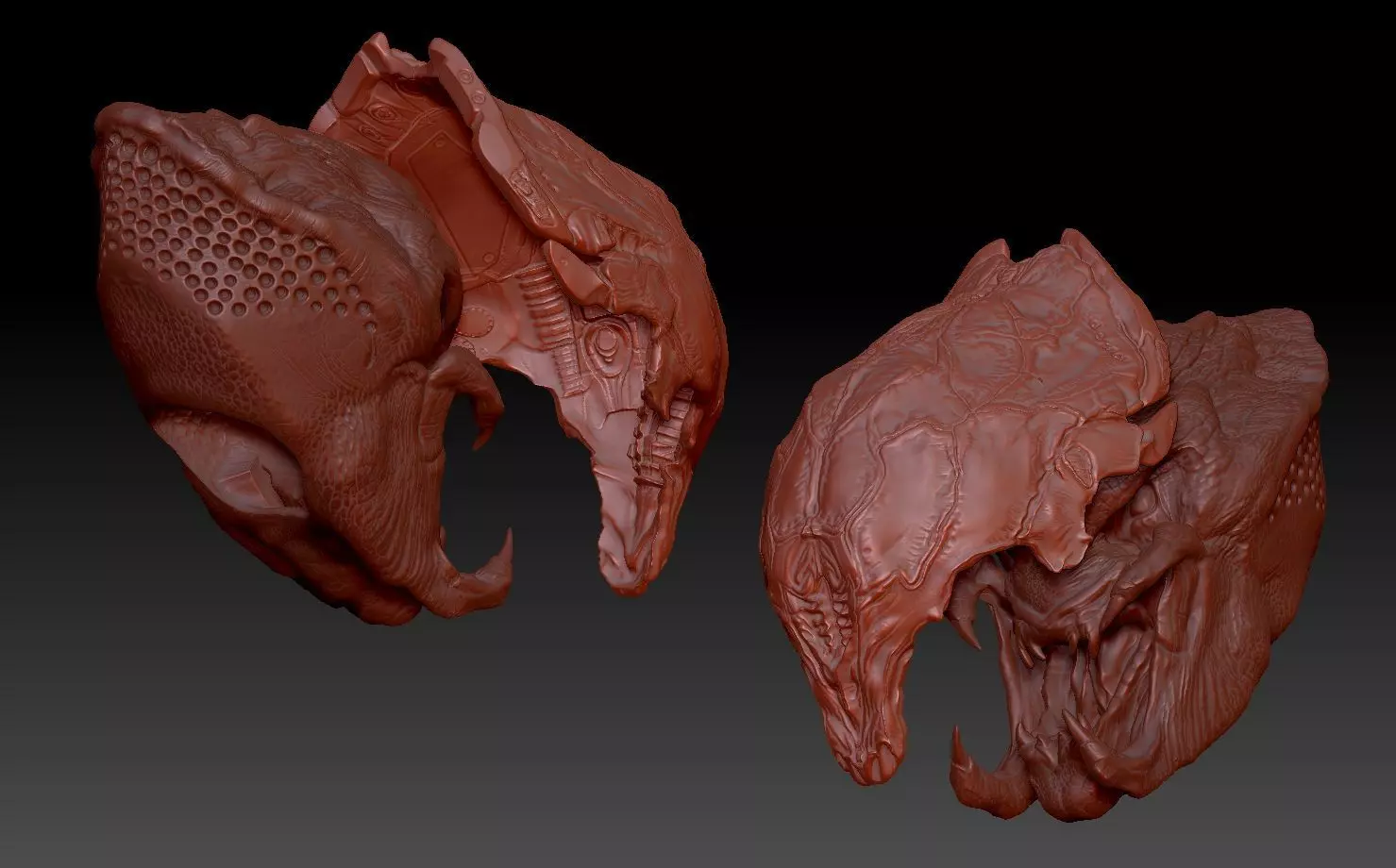 feral Predator PREY helmet and head combo 3D print model_0