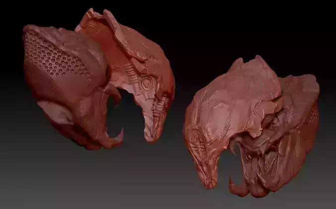 feral Predator PREY helmet and head combo 3D print model