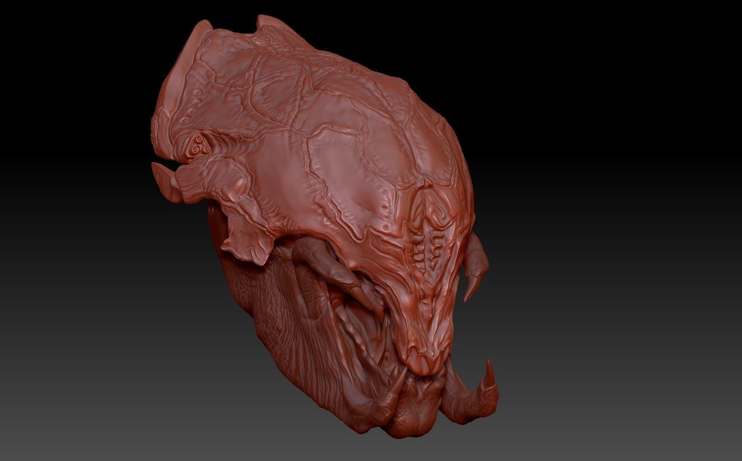 feral Predator PREY helmet and head combo 3D print model_1