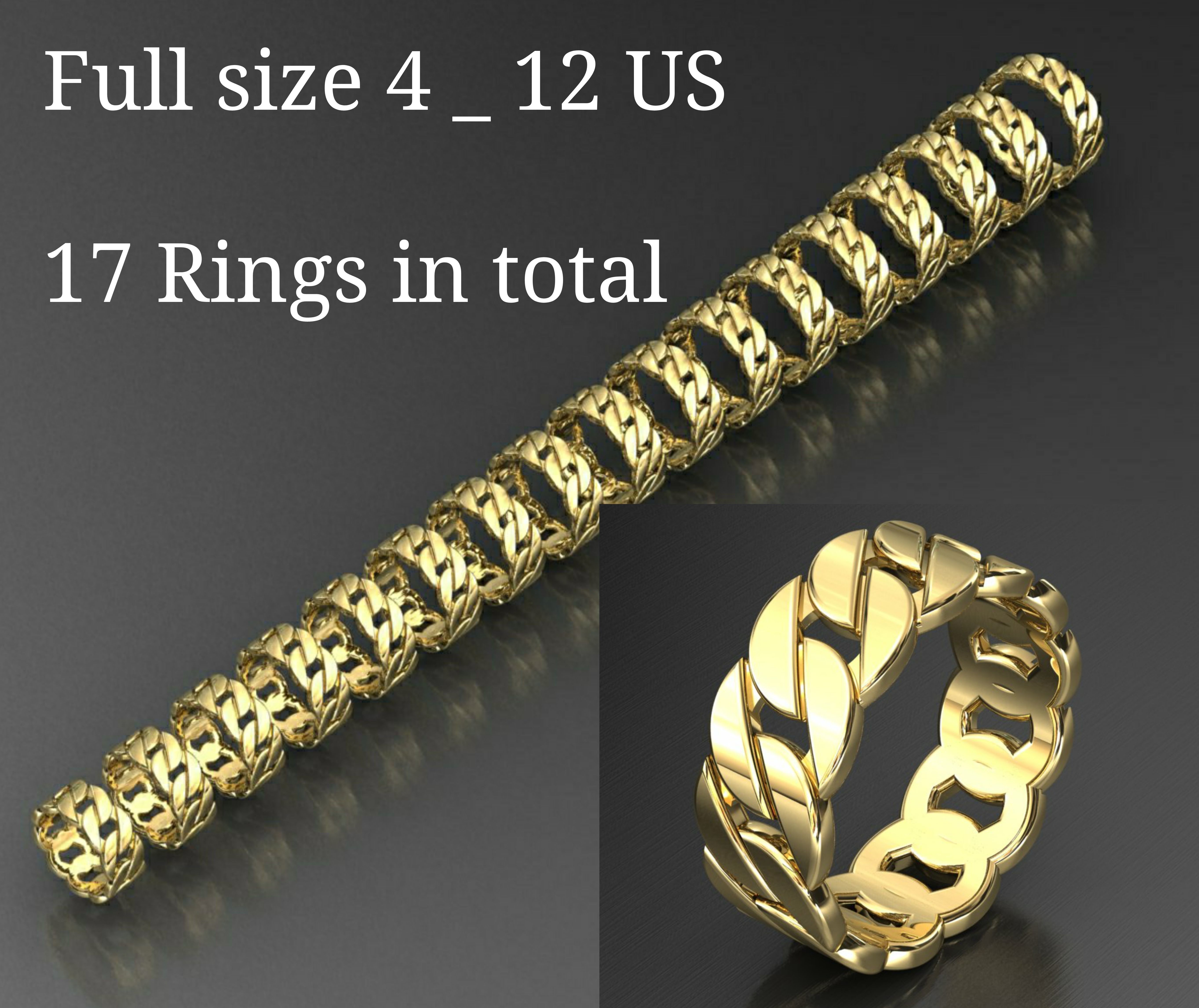 Link Chain Ring full size 4-12 US 3D print model_1