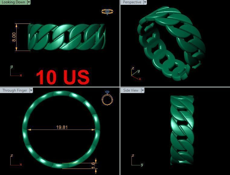 Link Chain Ring full size 4-12 US 3D print model_18
