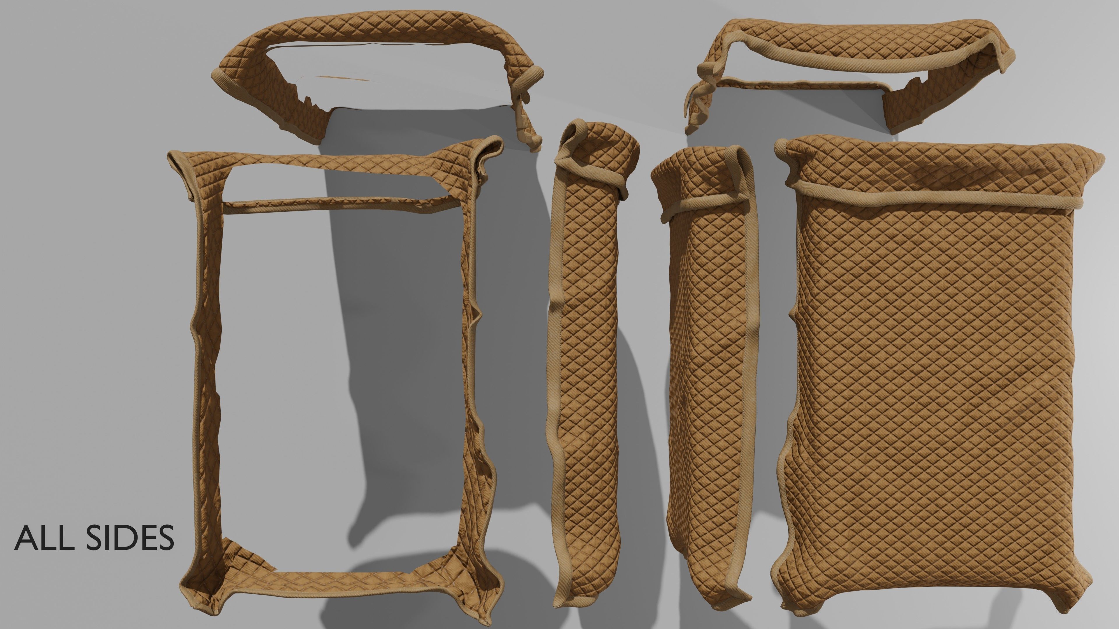 Old Bed Modular Low-poly 3D model_18