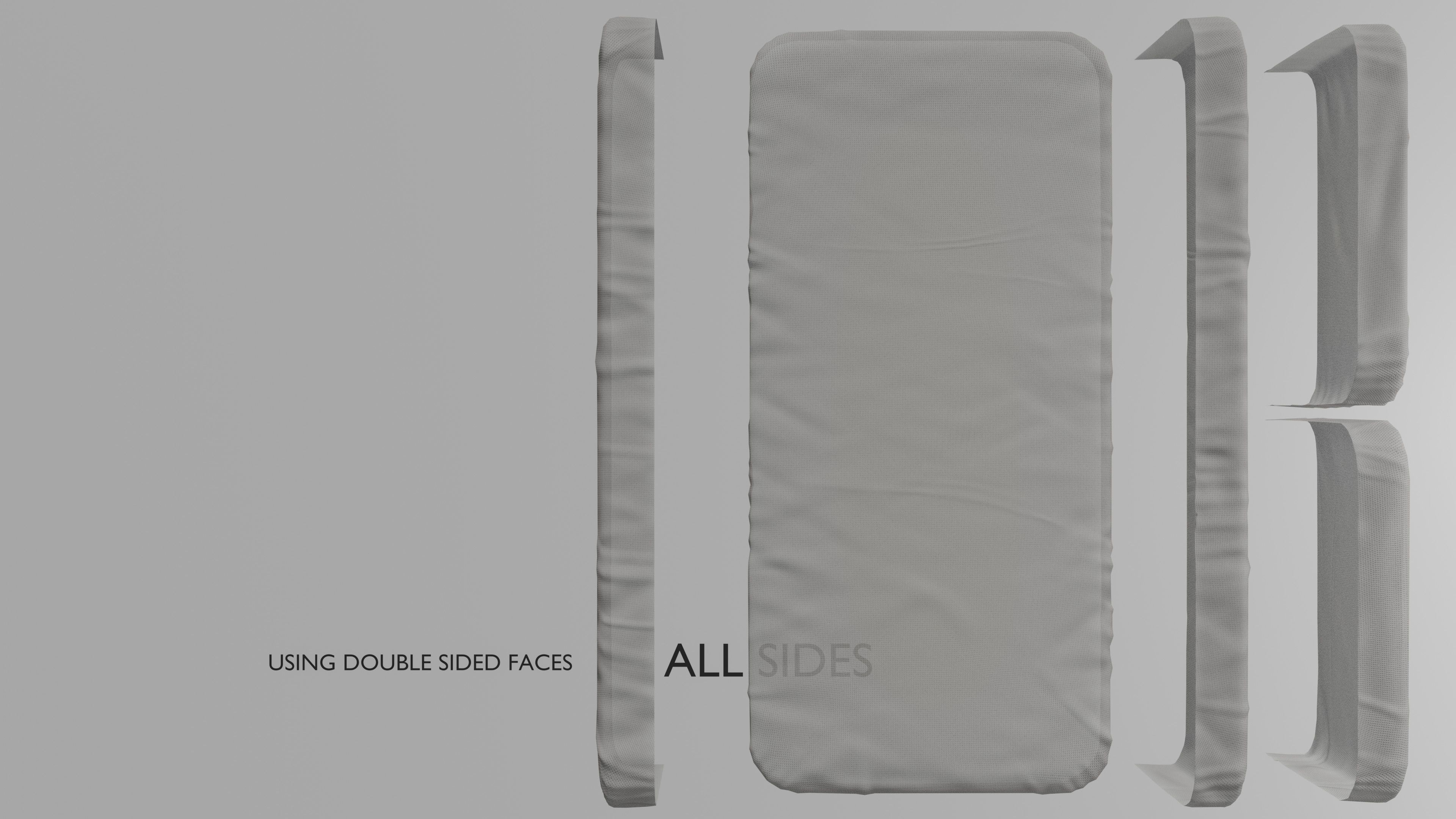 Old Bed Modular Low-poly 3D model_15