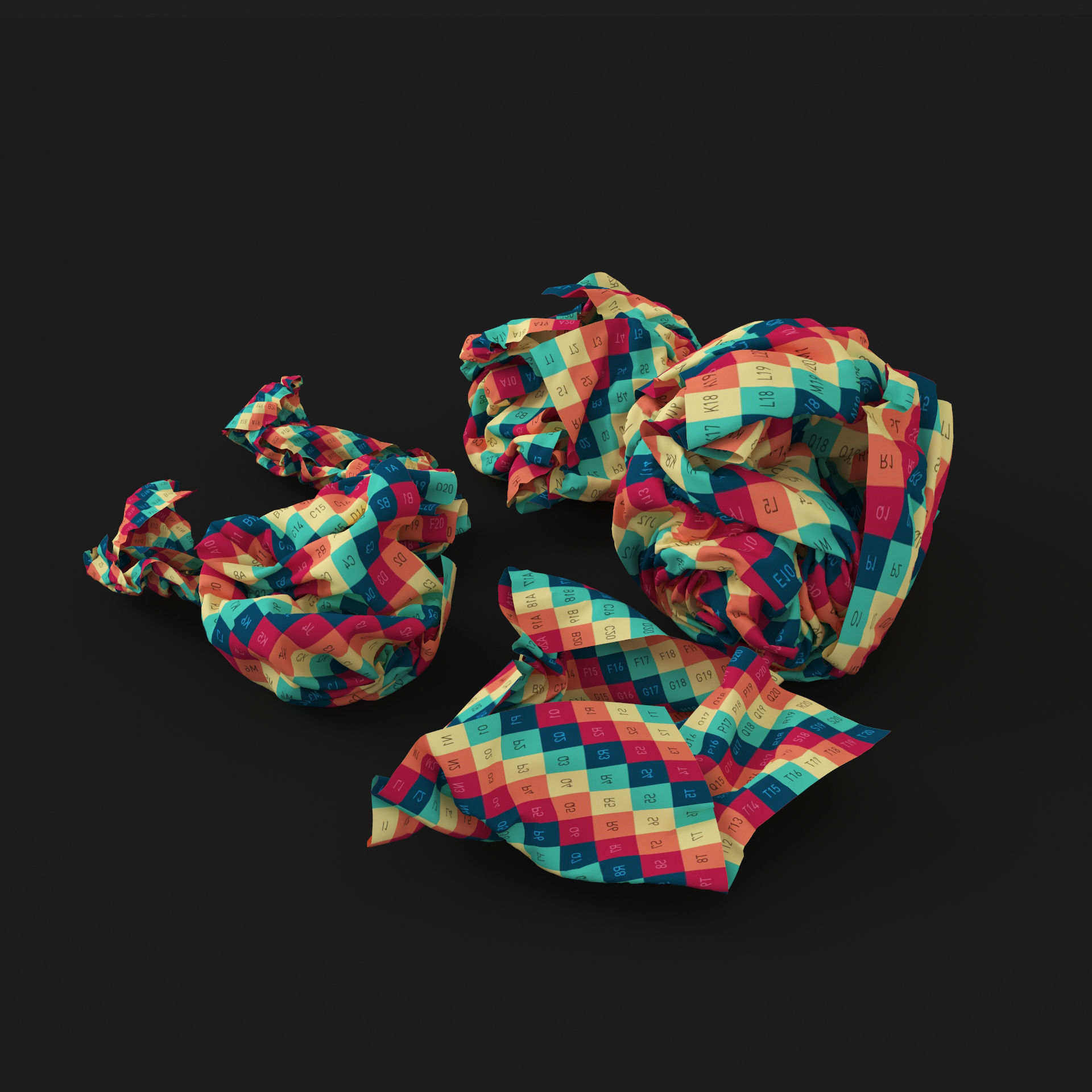 Crumpled Paper 3D model_6