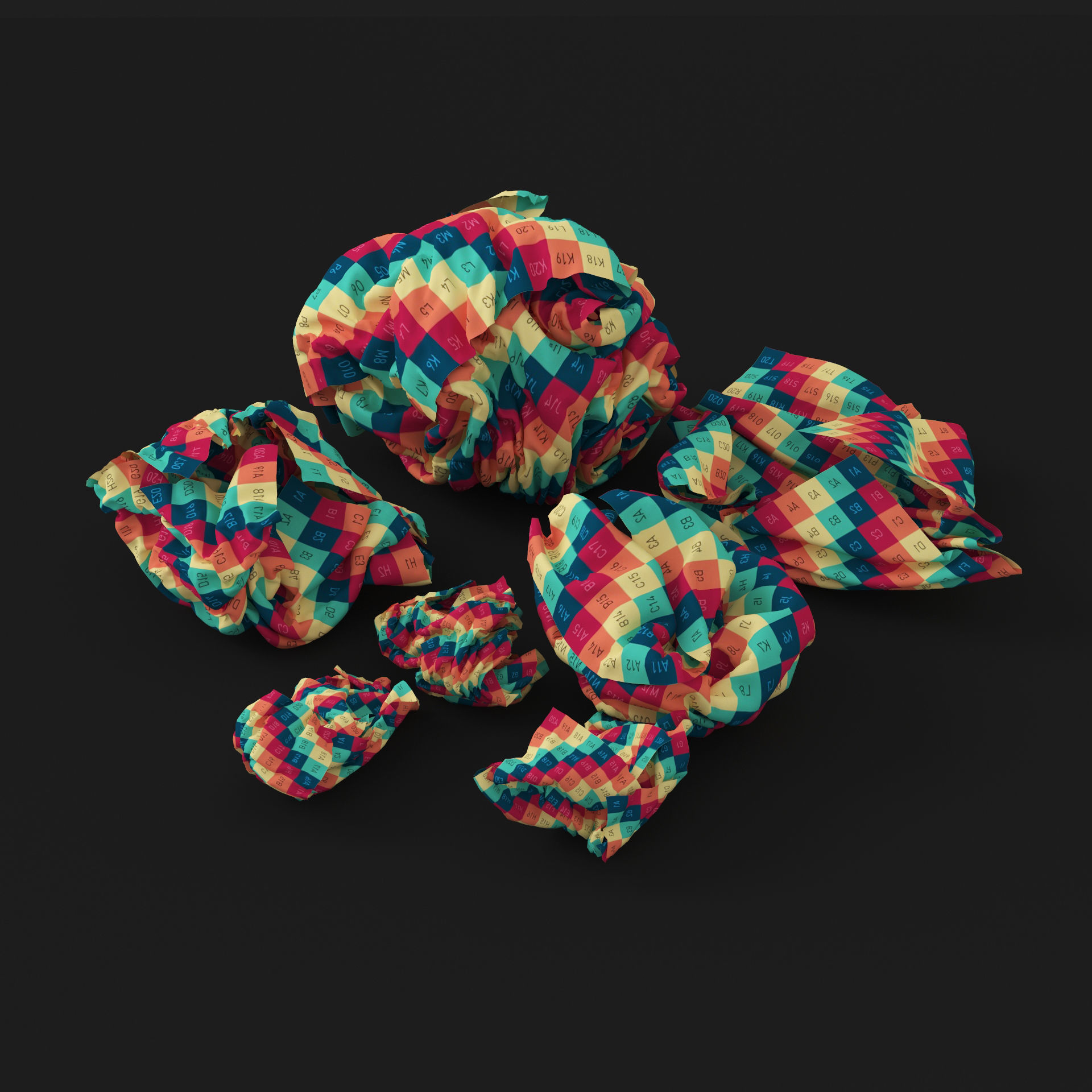 Crumpled Paper 3D model_5