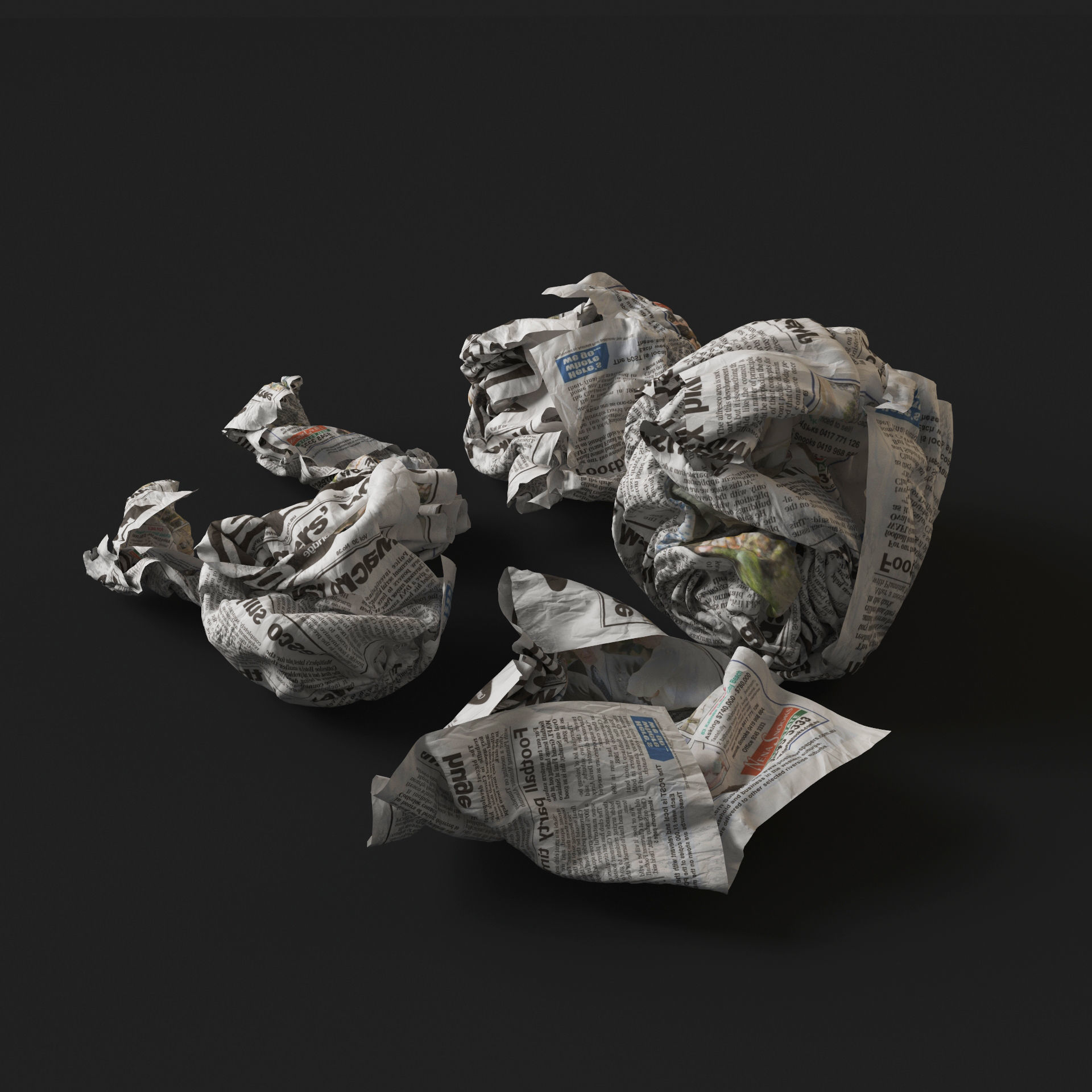 Crumpled Paper 3D model_2