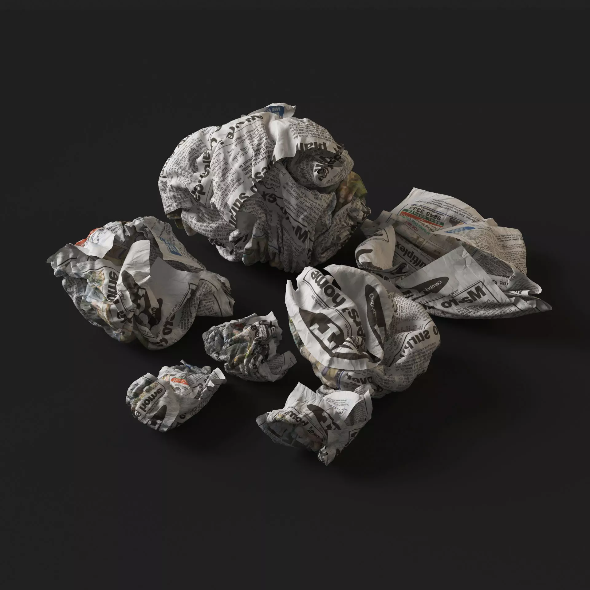 Crumpled Paper 3D model_0