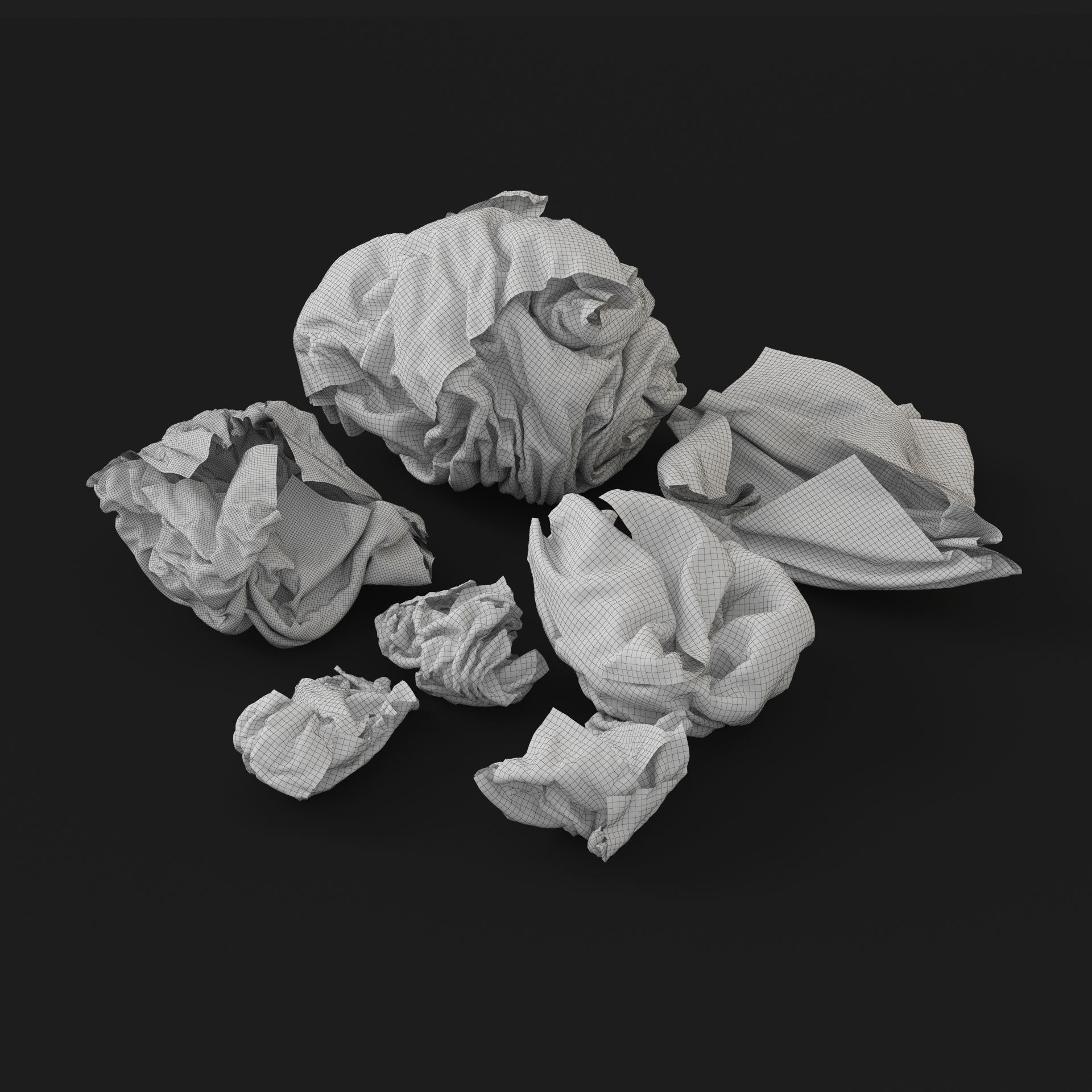 Crumpled Paper 3D model_3