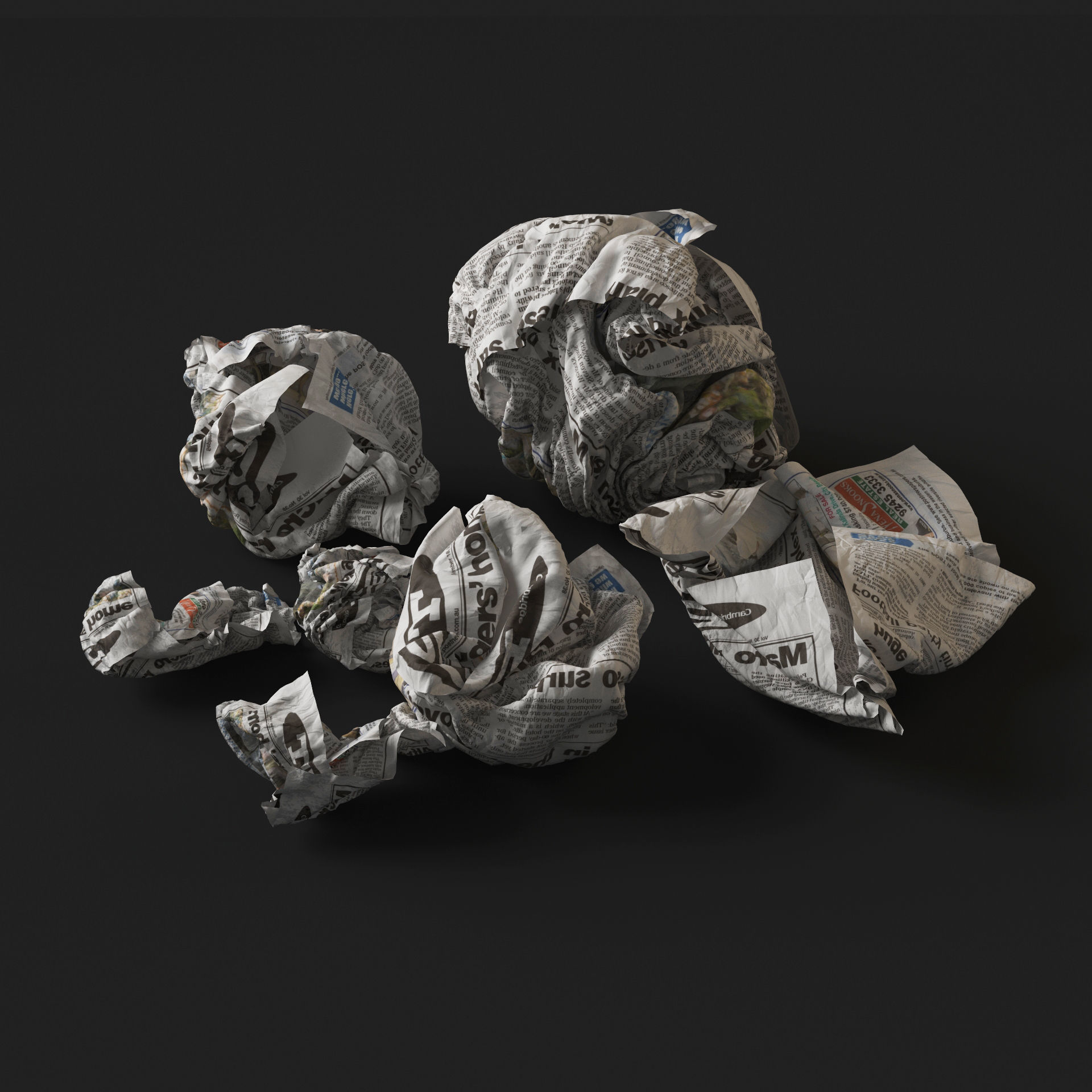Crumpled Paper 3D model_1