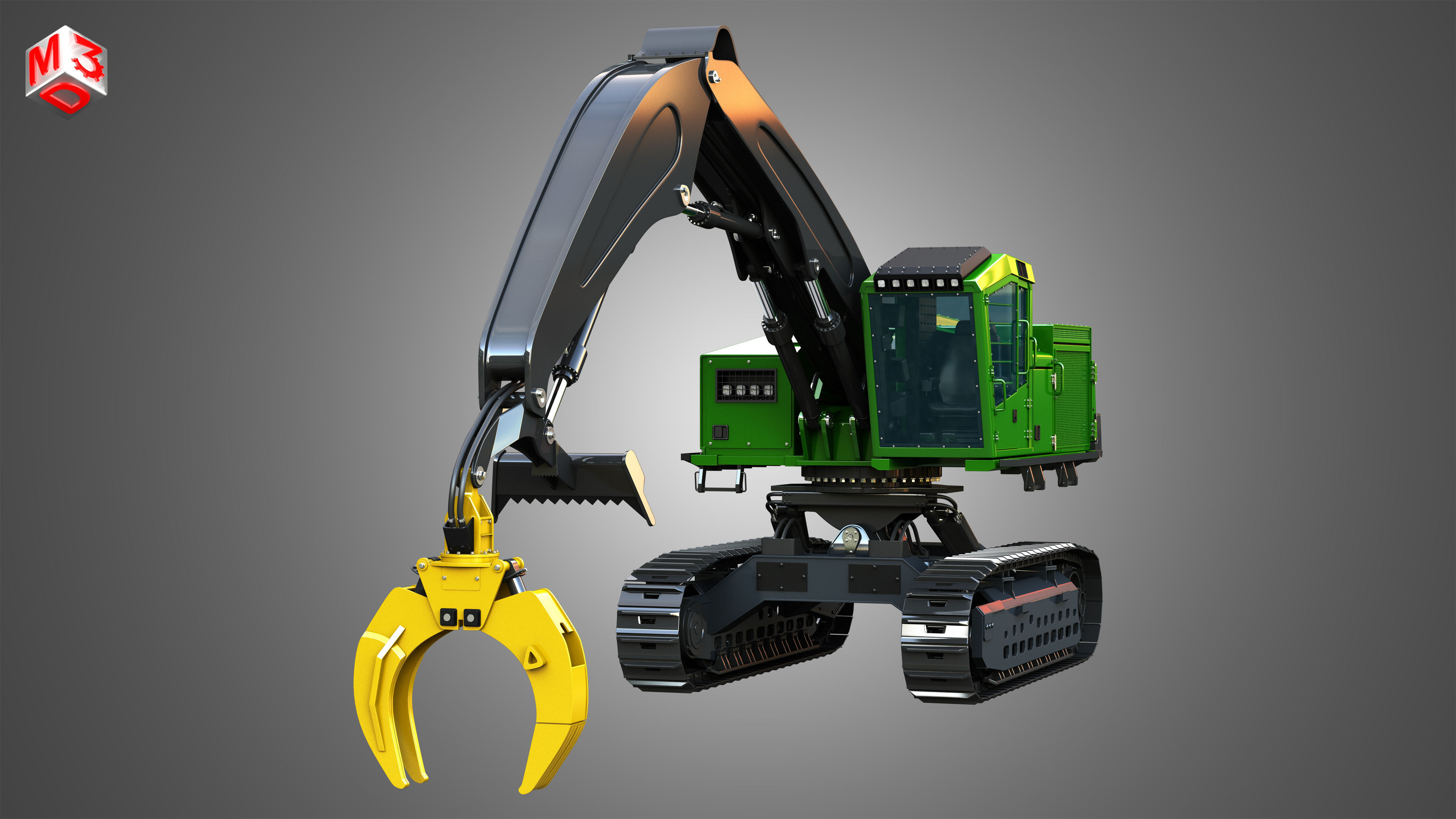 959MH Tracked Log Loader 3D model_14