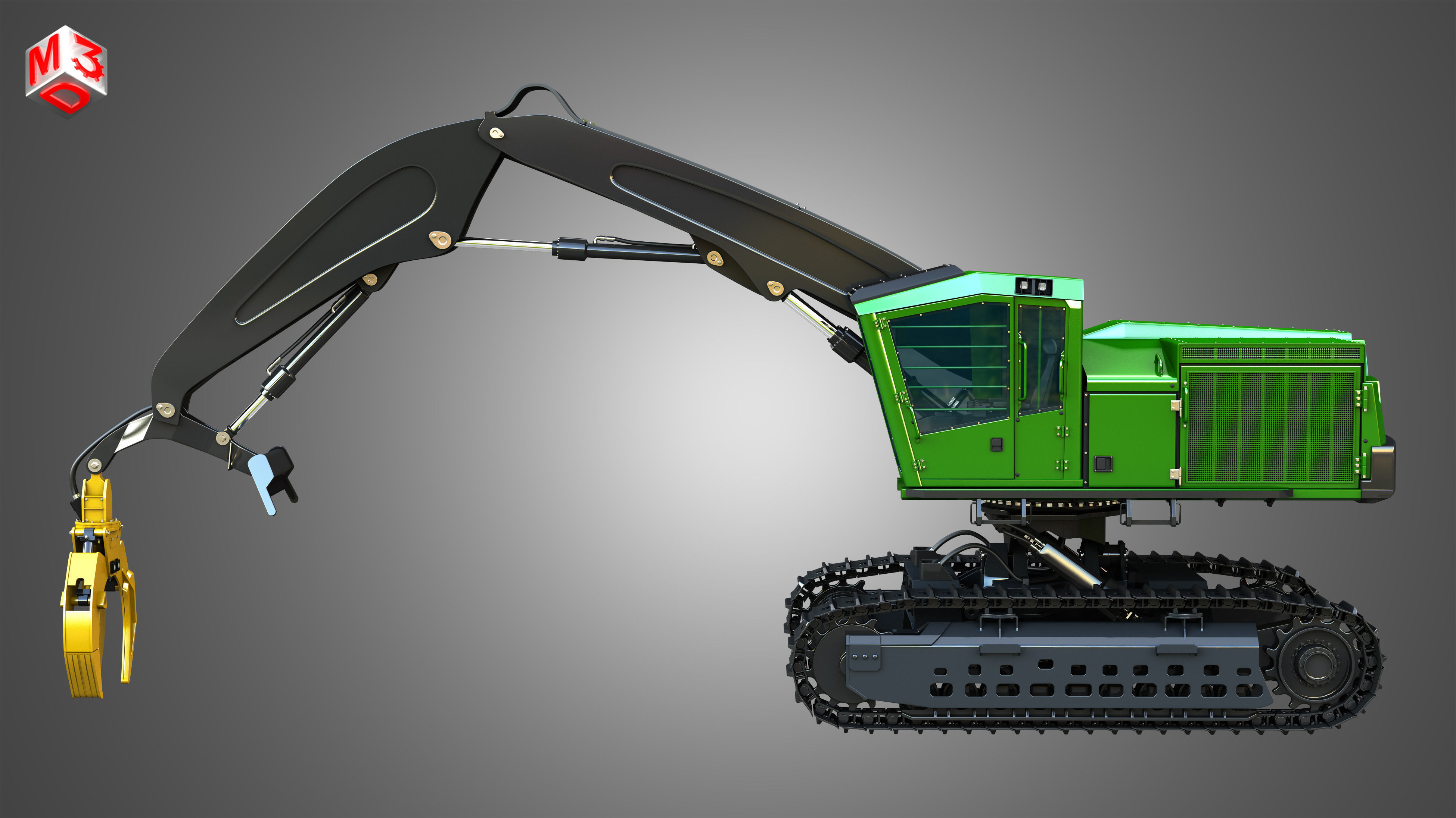 959MH Tracked Log Loader 3D model_8