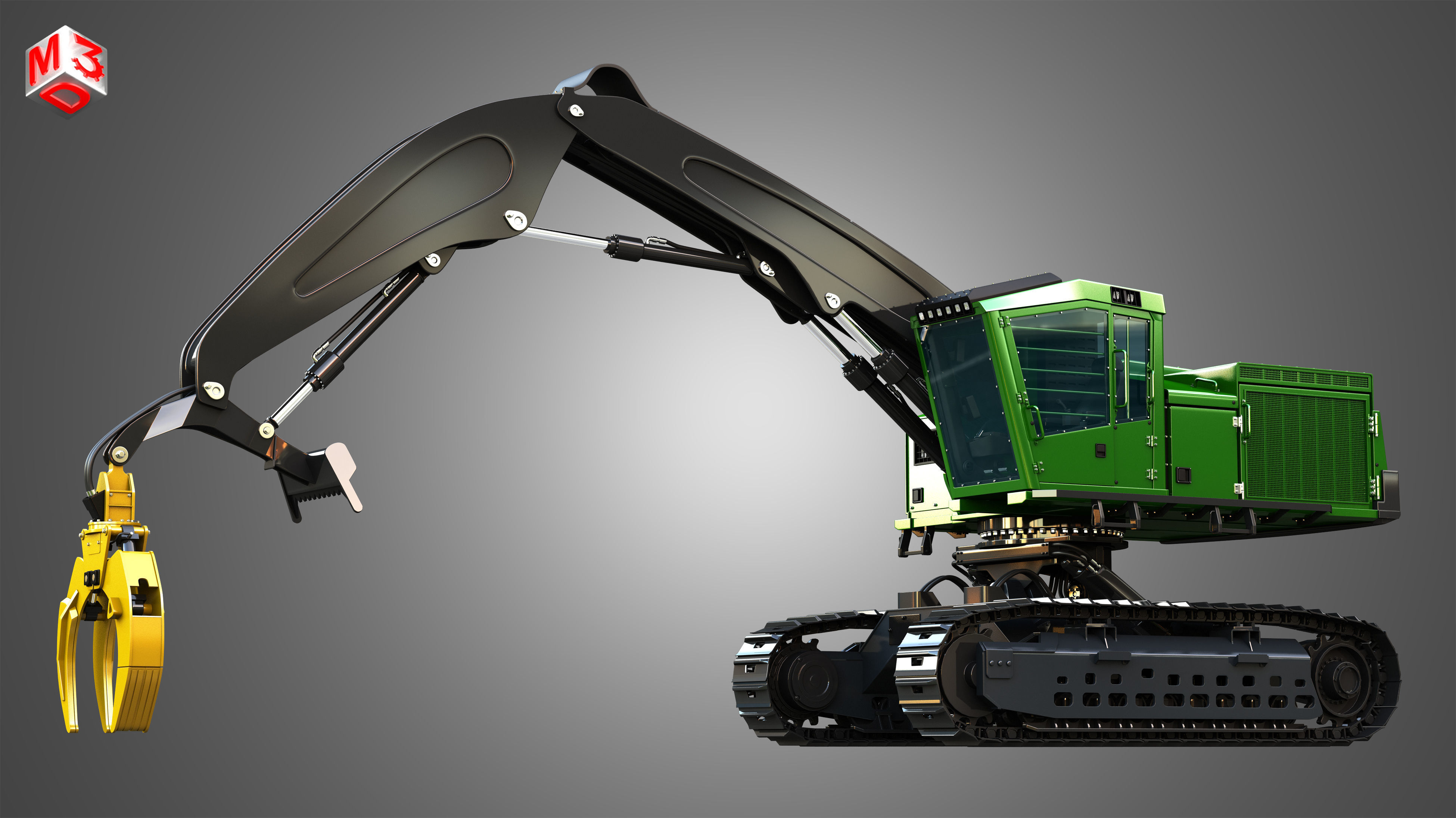 959MH Tracked Log Loader 3D model_10
