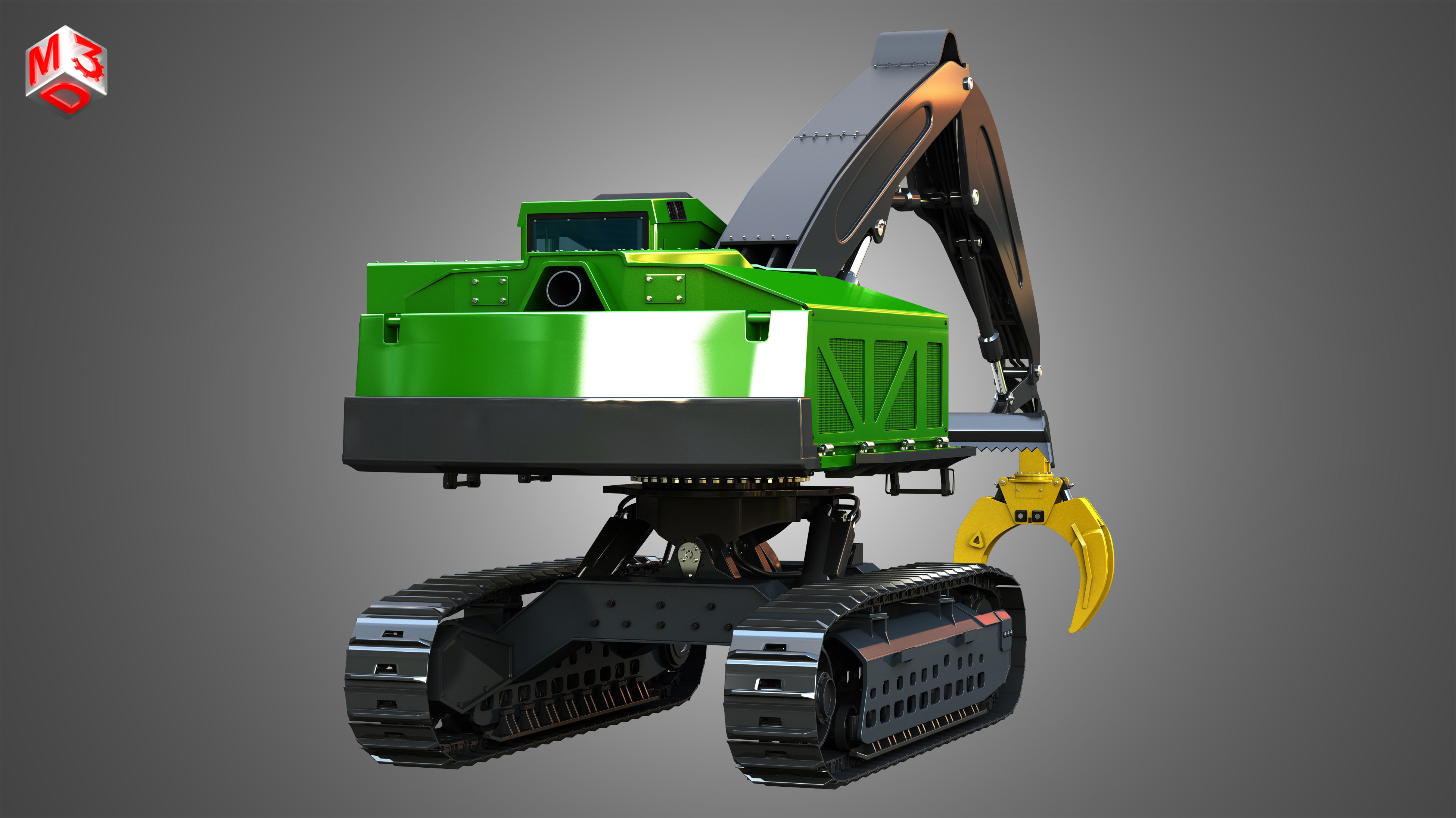 959MH Tracked Log Loader 3D model_15
