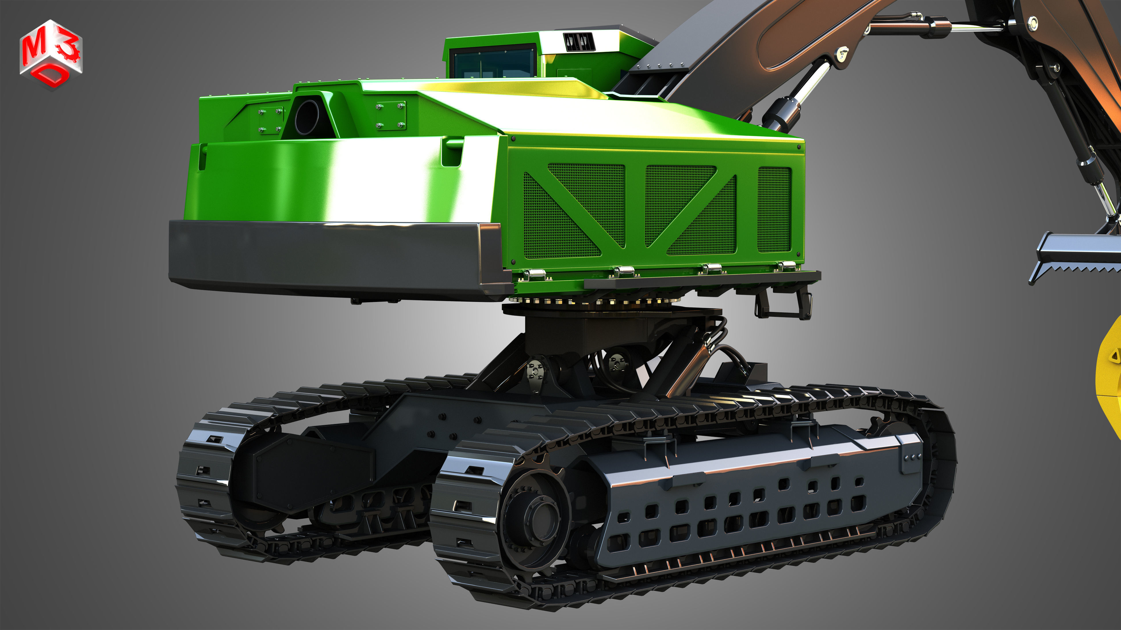 959MH Tracked Log Loader 3D model_3