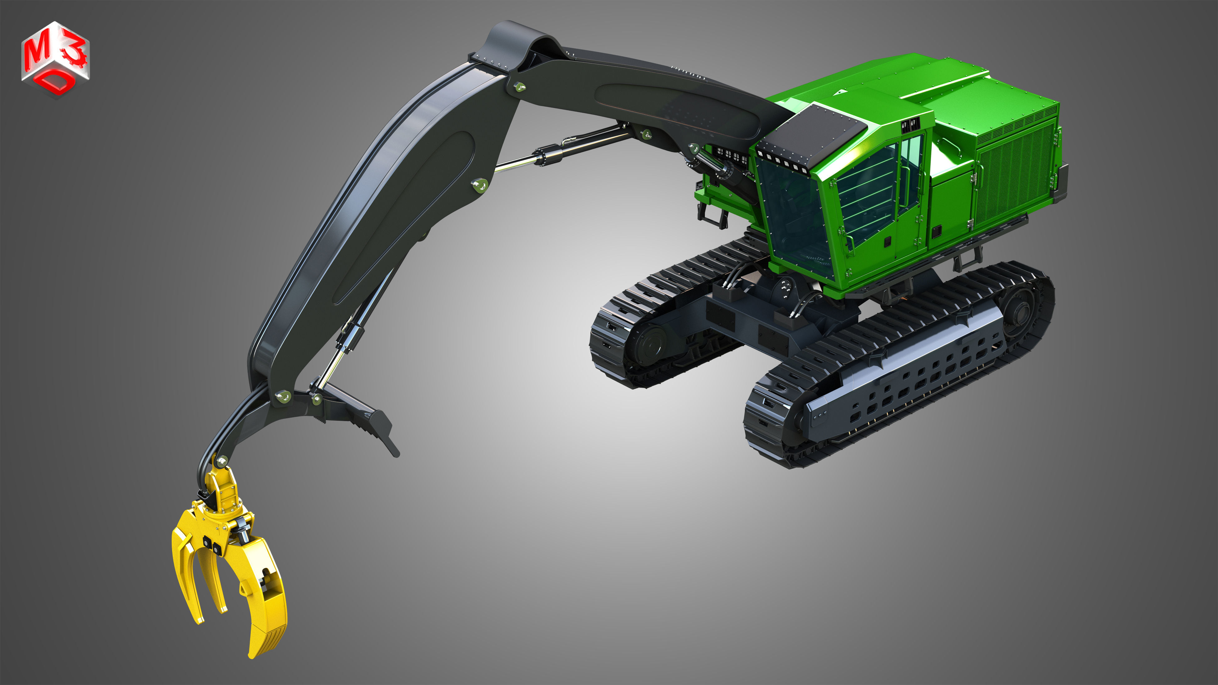 959MH Tracked Log Loader 3D model_16