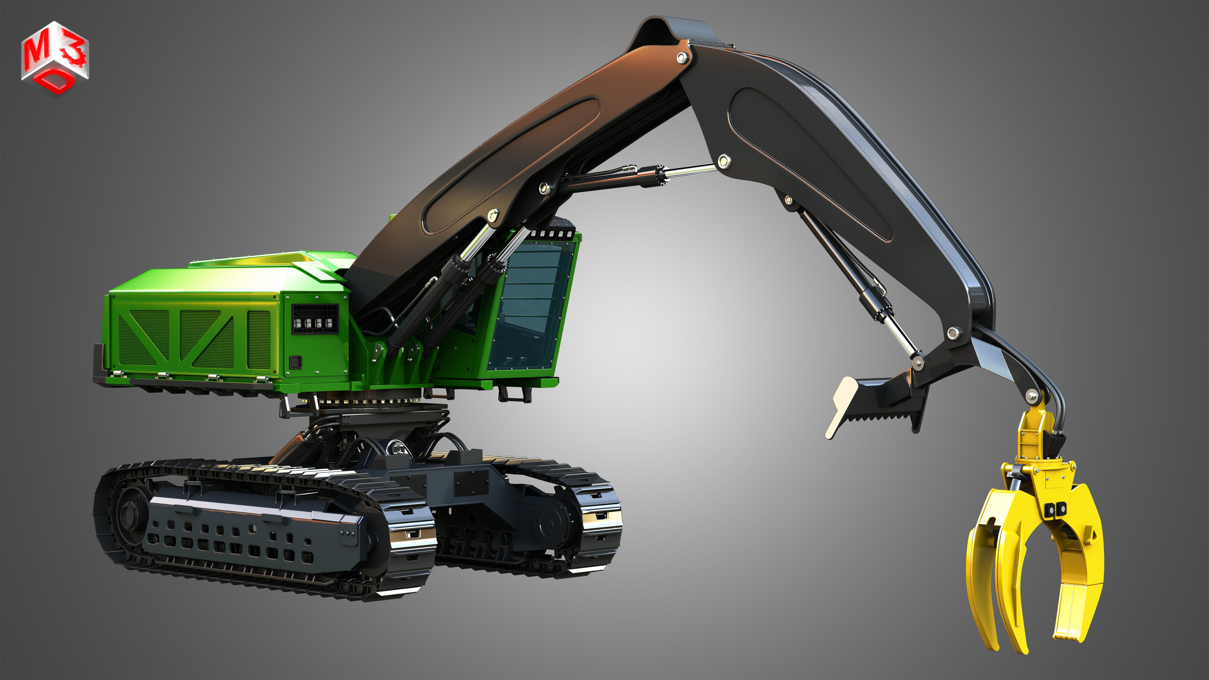 959MH Tracked Log Loader 3D model_4