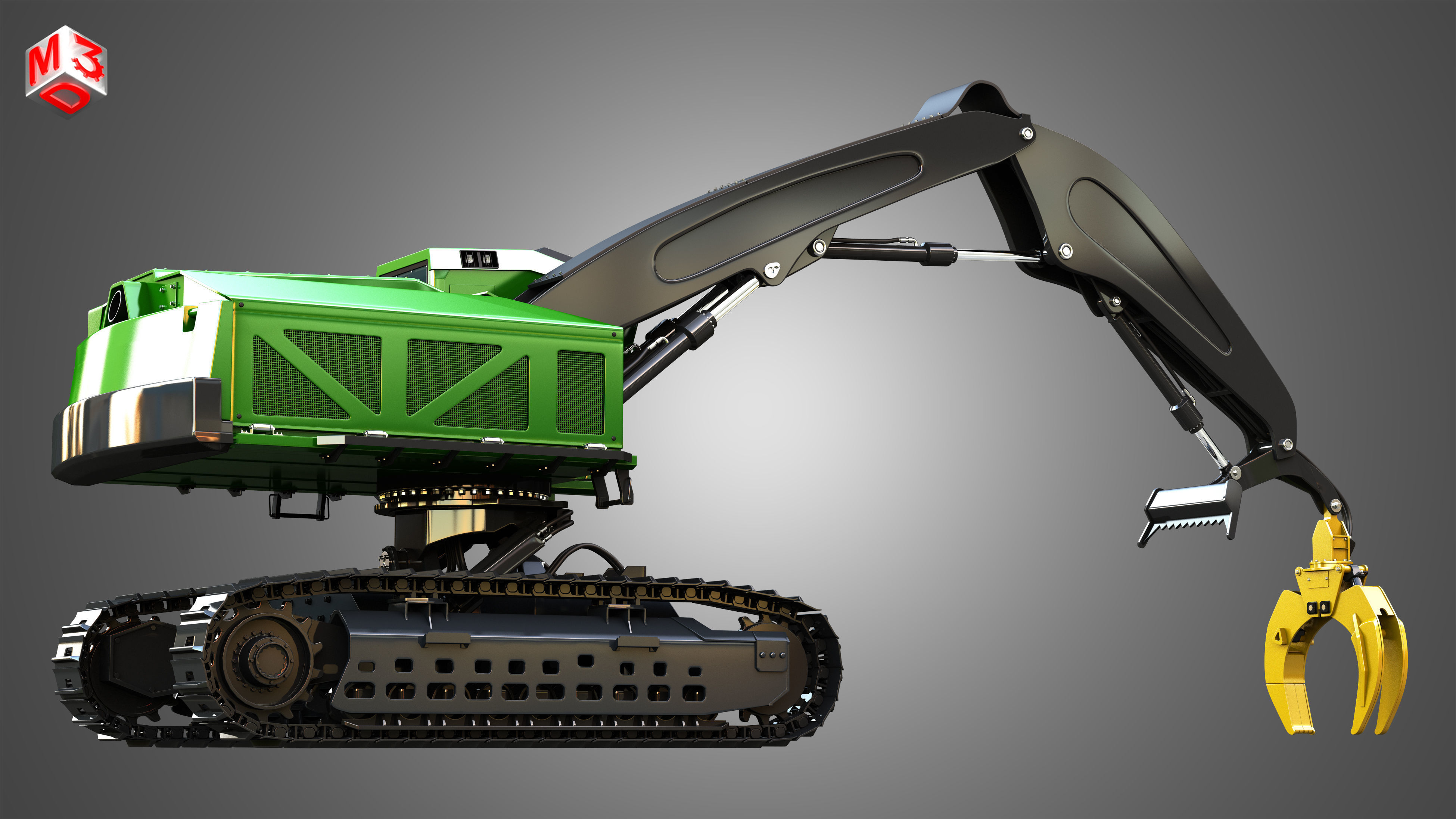 959MH Tracked Log Loader 3D model_11
