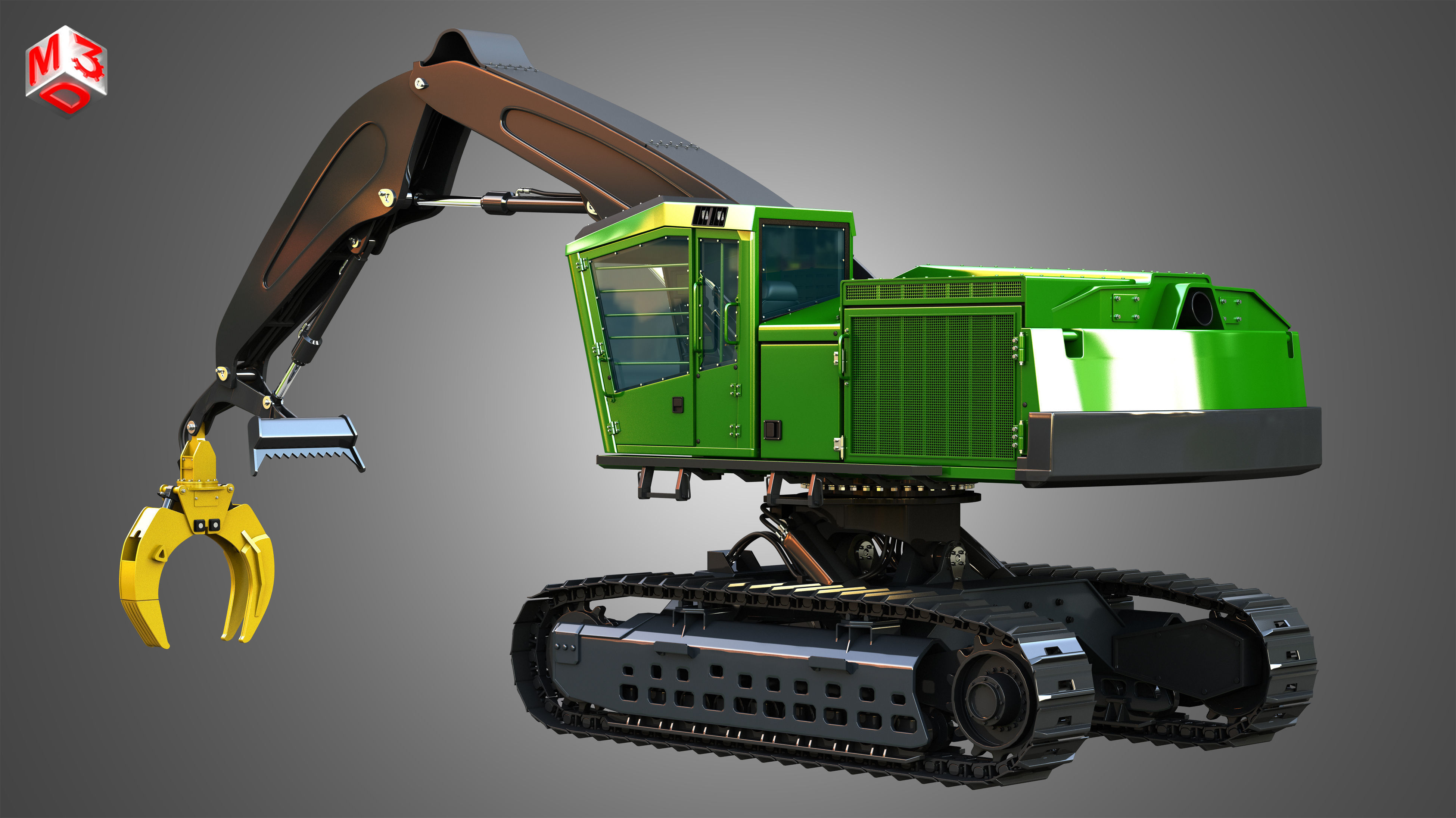 959MH Tracked Log Loader 3D model_6