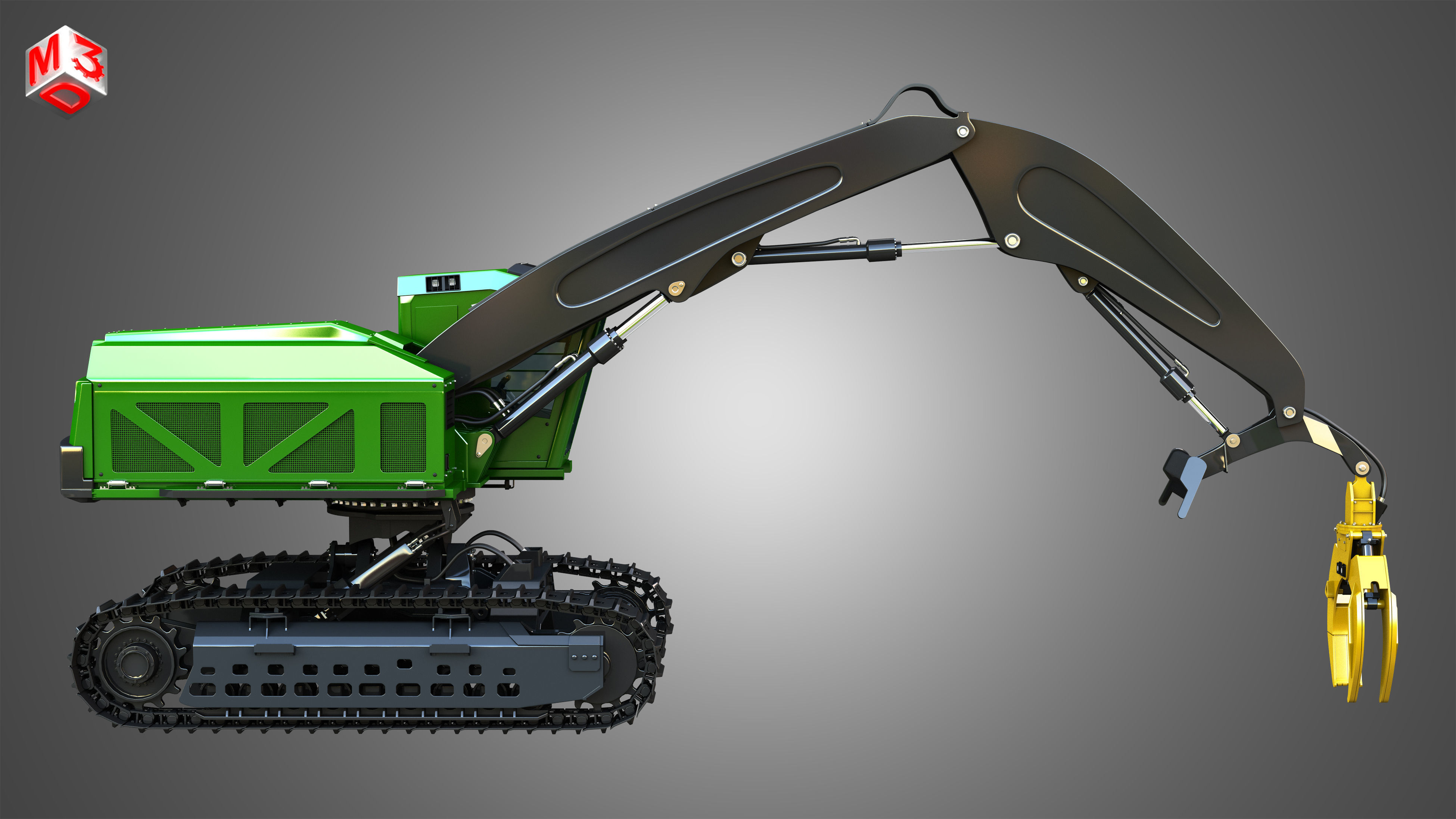 959MH Tracked Log Loader 3D model_9