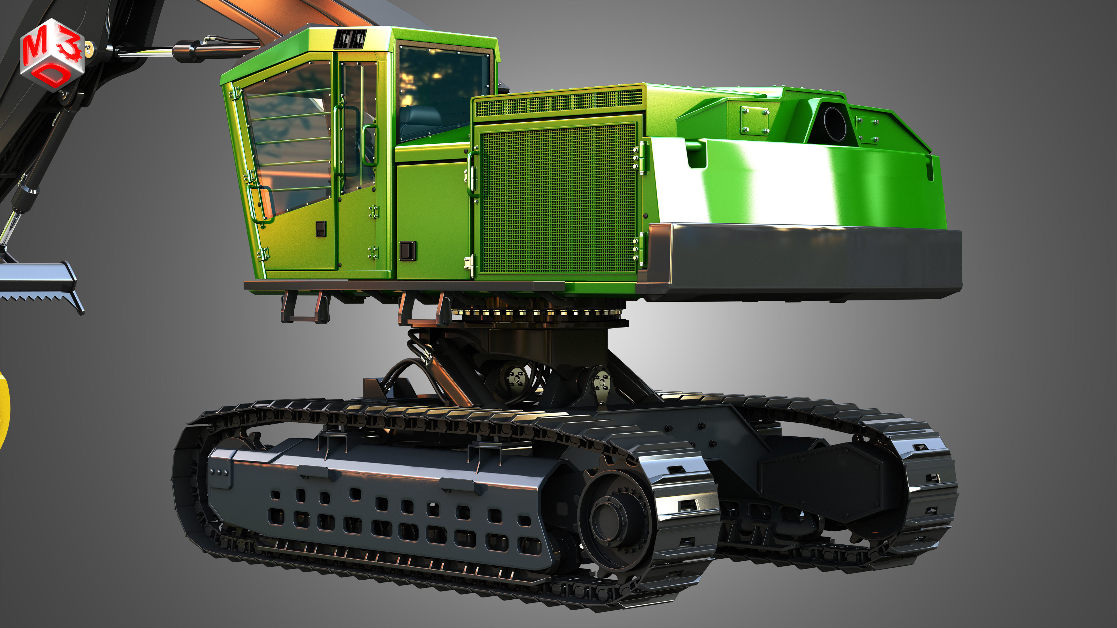 959MH Tracked Log Loader 3D model_7