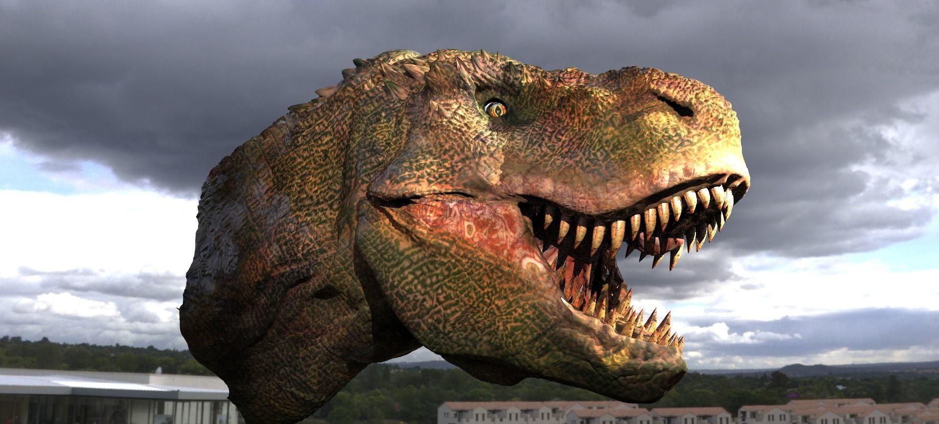 T Rex Head Sculpture 2  3D model_3