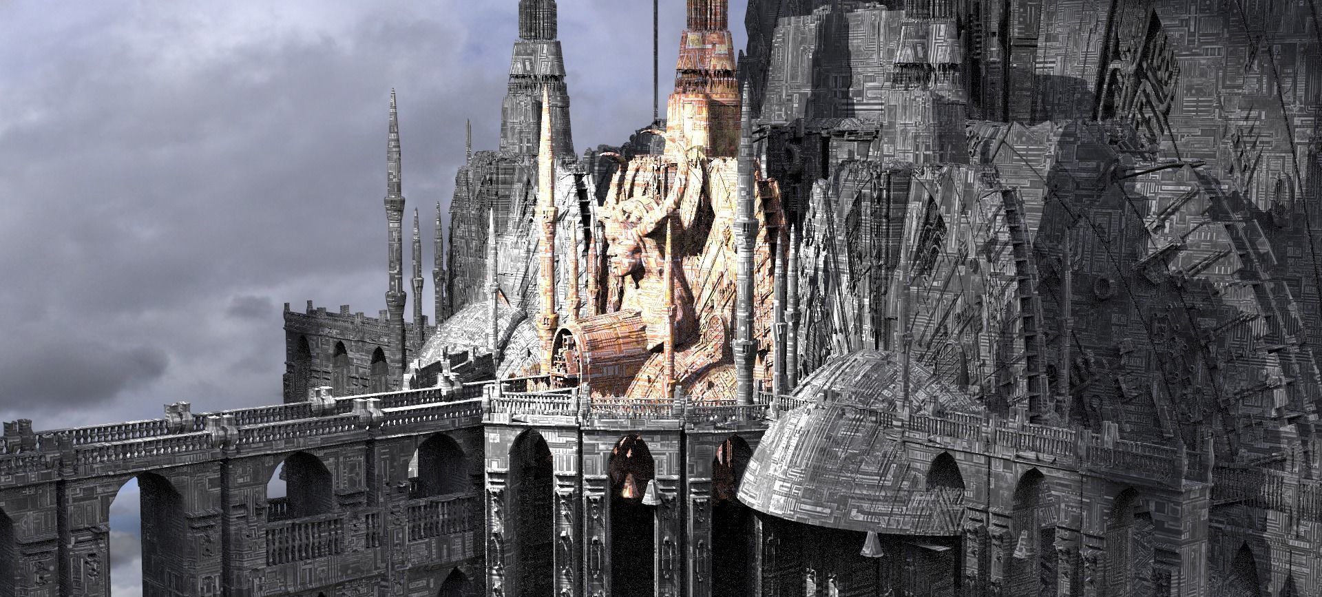 Alien Holy Temples Kitbash 3D model_1