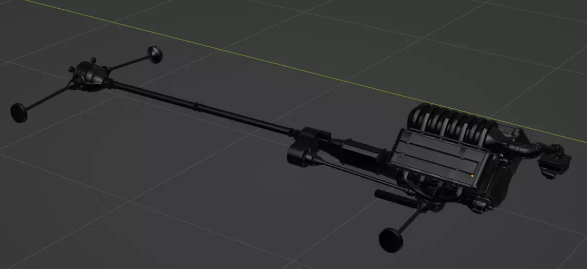 Transmission with V8 engine Free low-poly 3D model