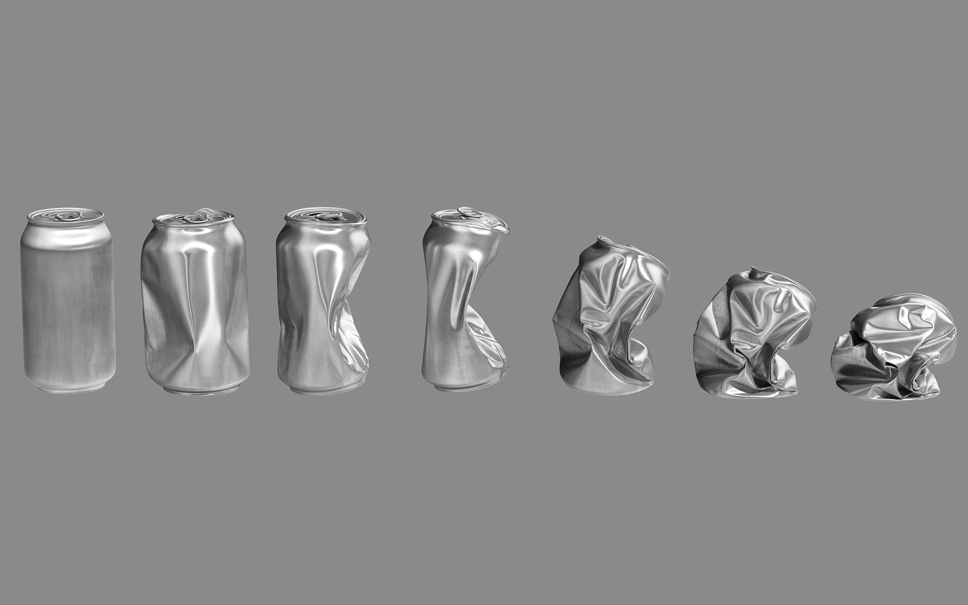 Crushed Aluminum Can 3D model_4