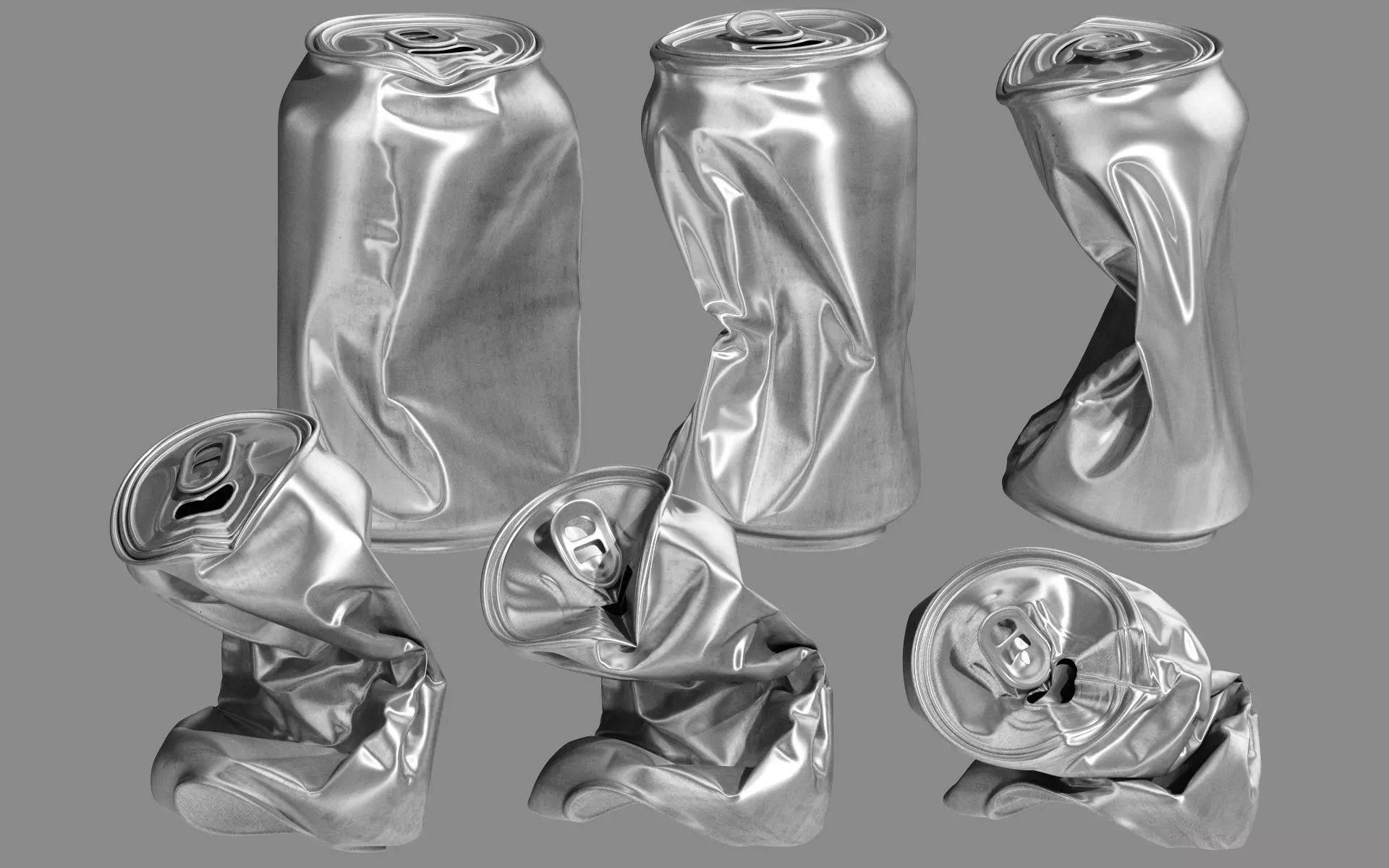 Crushed Aluminum Can 3D model_0