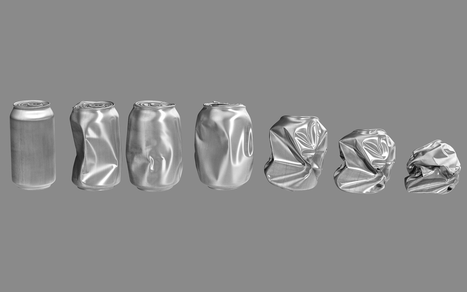 Crushed Aluminum Can 3D model_5