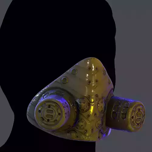 Gas mask helmet 3d model scifi Low-poly Low-poly 