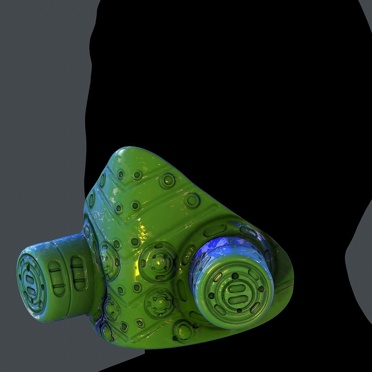 Gas mask helmet 3d model scifi Low-poly Low-poly 3D model Low-poly 3D model_2