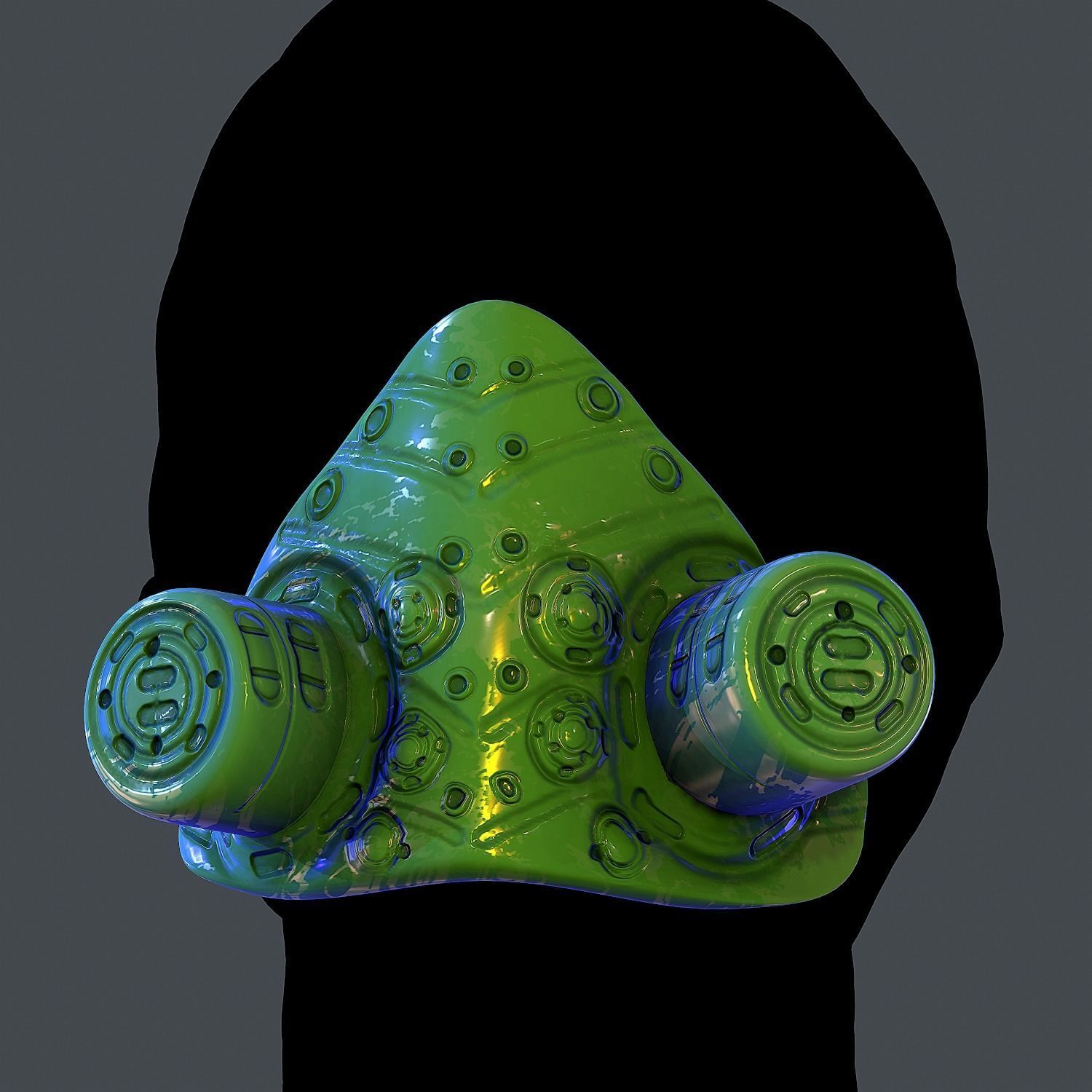 Gas mask helmet 3d model scifi Low-poly Low-poly 3D model Low-poly 3D model_4